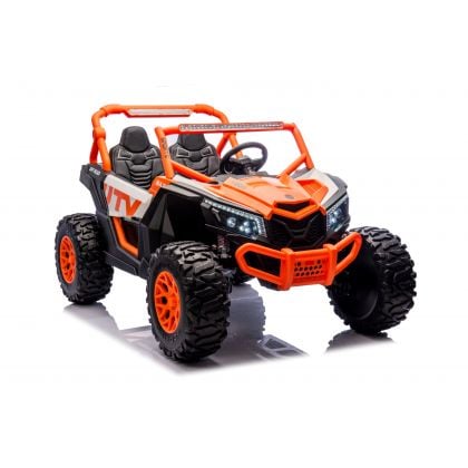 Buggy UTV XXL 24 Volts 14Ah Orange, buggy électrique enfant, version 2 places - 4 moteurs