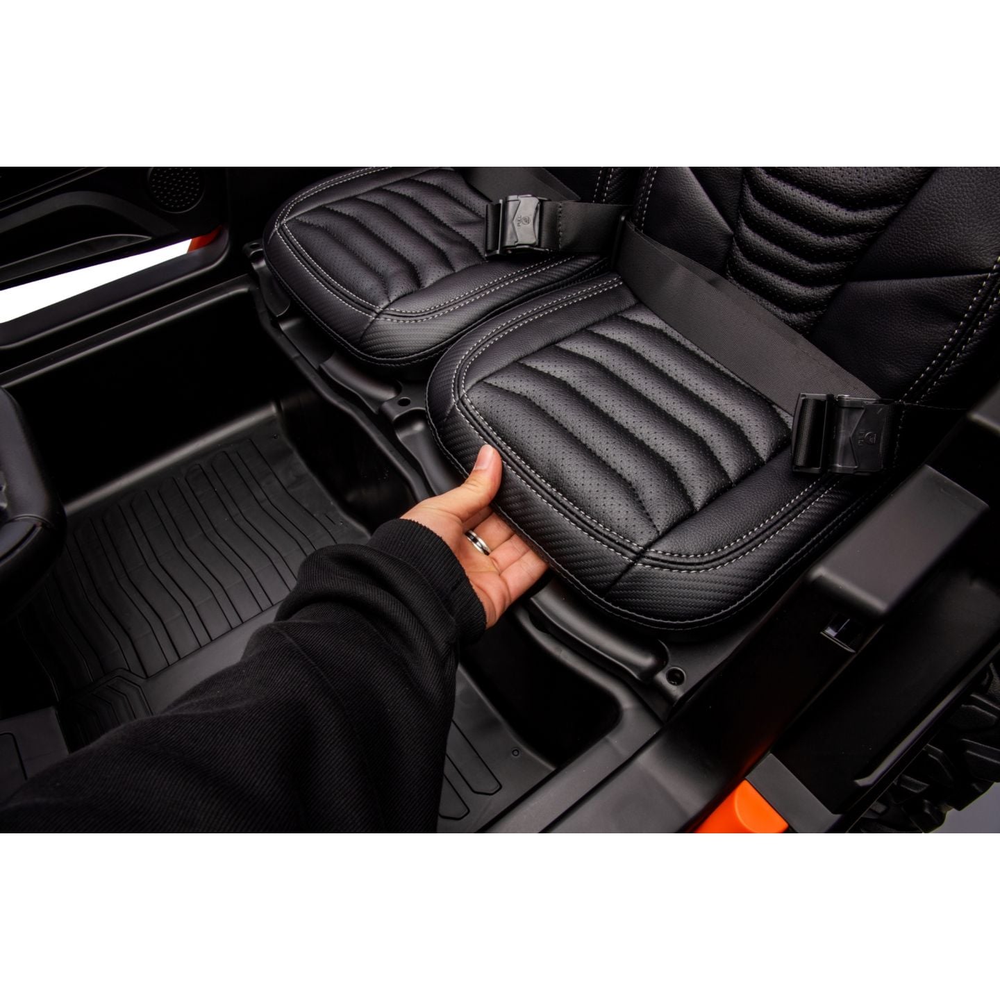 Buggy UTV XXL 24 Volts 14Ah Orange, buggy électrique enfant, version 2 places - 4 moteurs