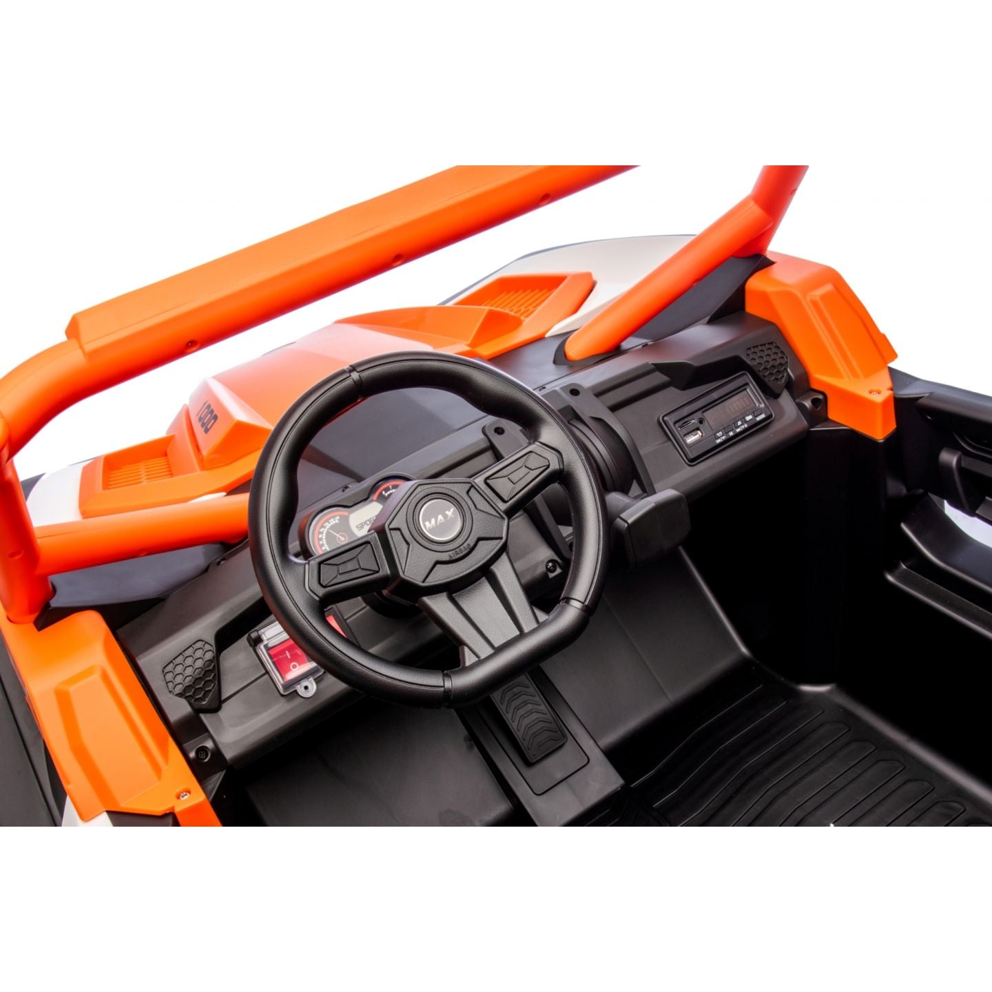 Buggy UTV XXL 24 Volts 14Ah Orange, buggy électrique enfant, version 2 places - 4 moteurs