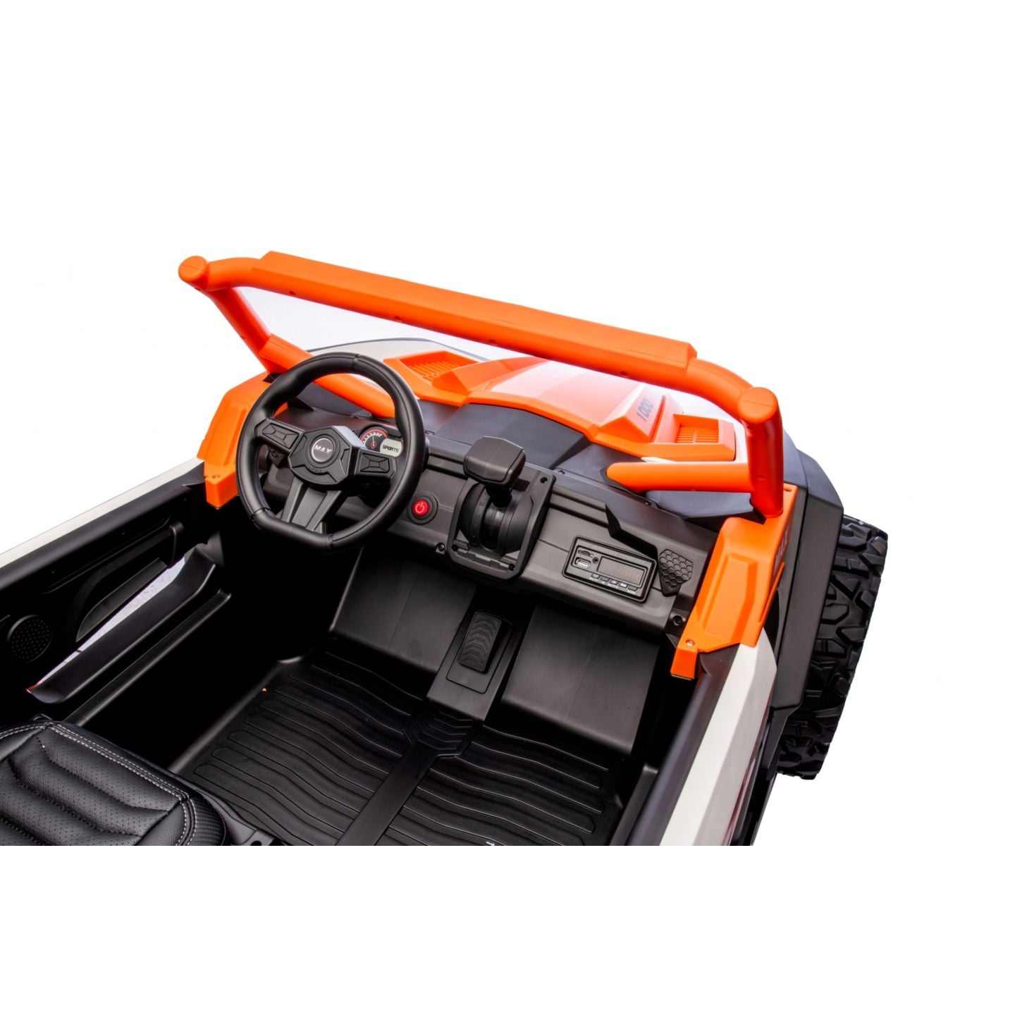 Buggy UTV XXL 24 Volts 14Ah Orange, buggy électrique enfant, version 2 places - 4 moteurs