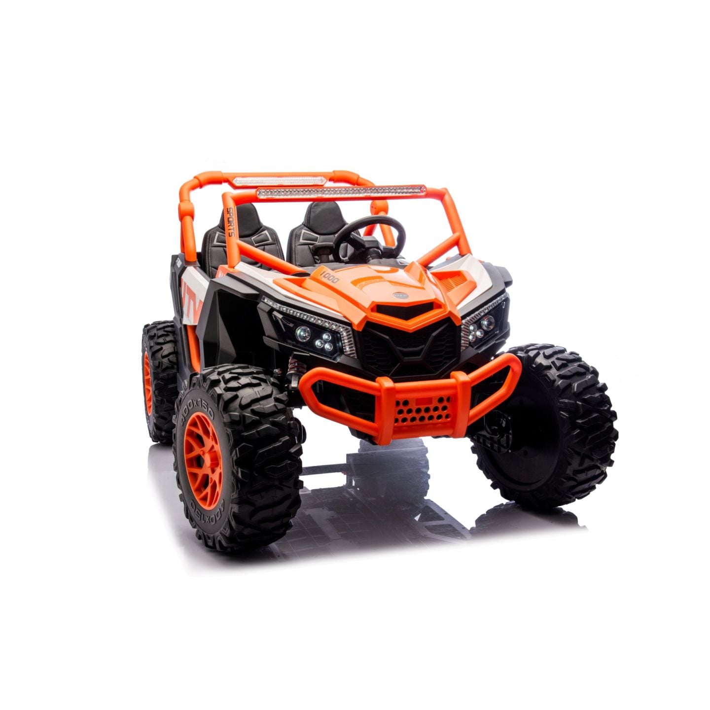Buggy UTV XXL 24 Volts 14Ah Orange, buggy électrique enfant, version 2 places - 4 moteurs