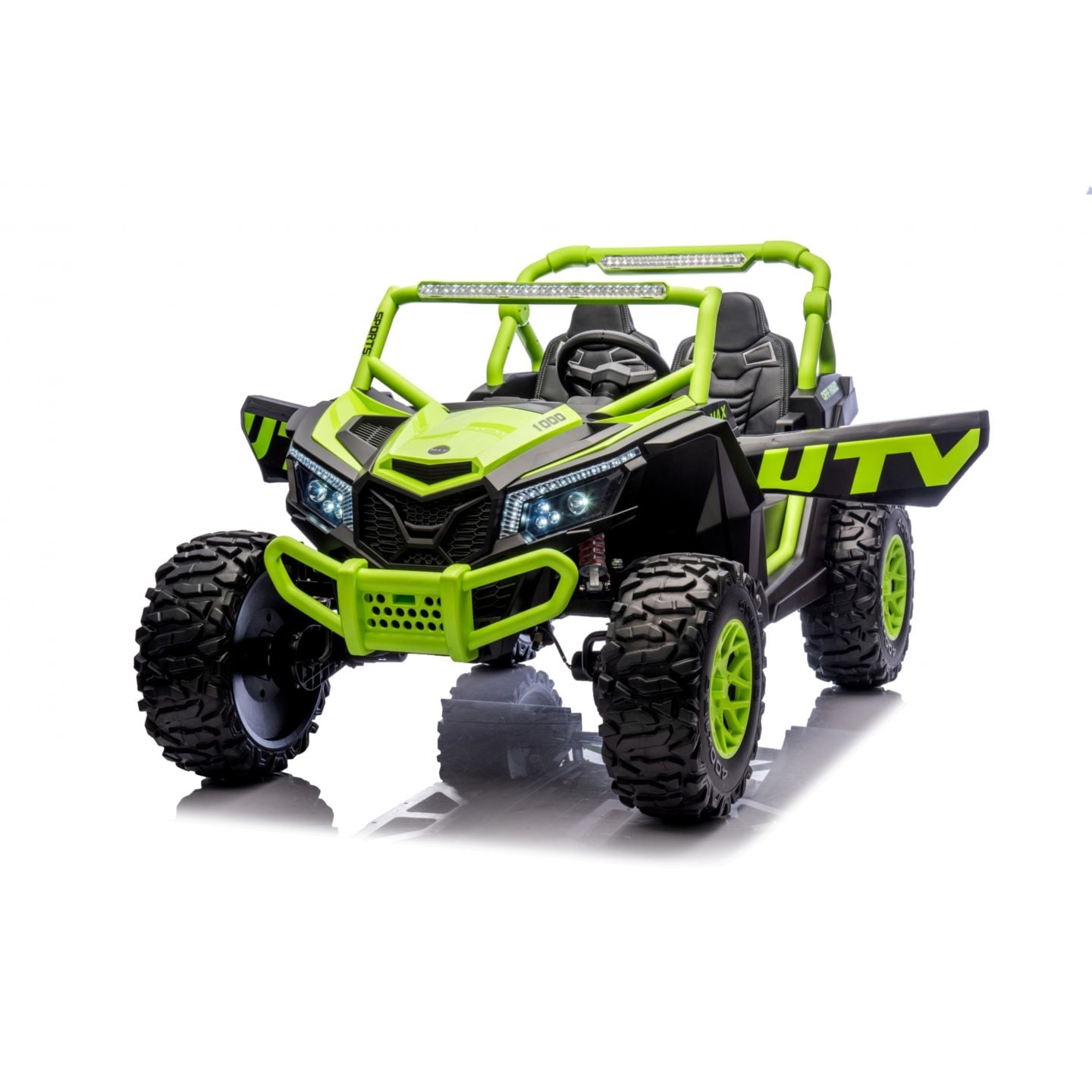 Buggy UTV XXL 24 Volts 14Ah Vert, buggy électrique enfant, version 2 places - 4 moteurs