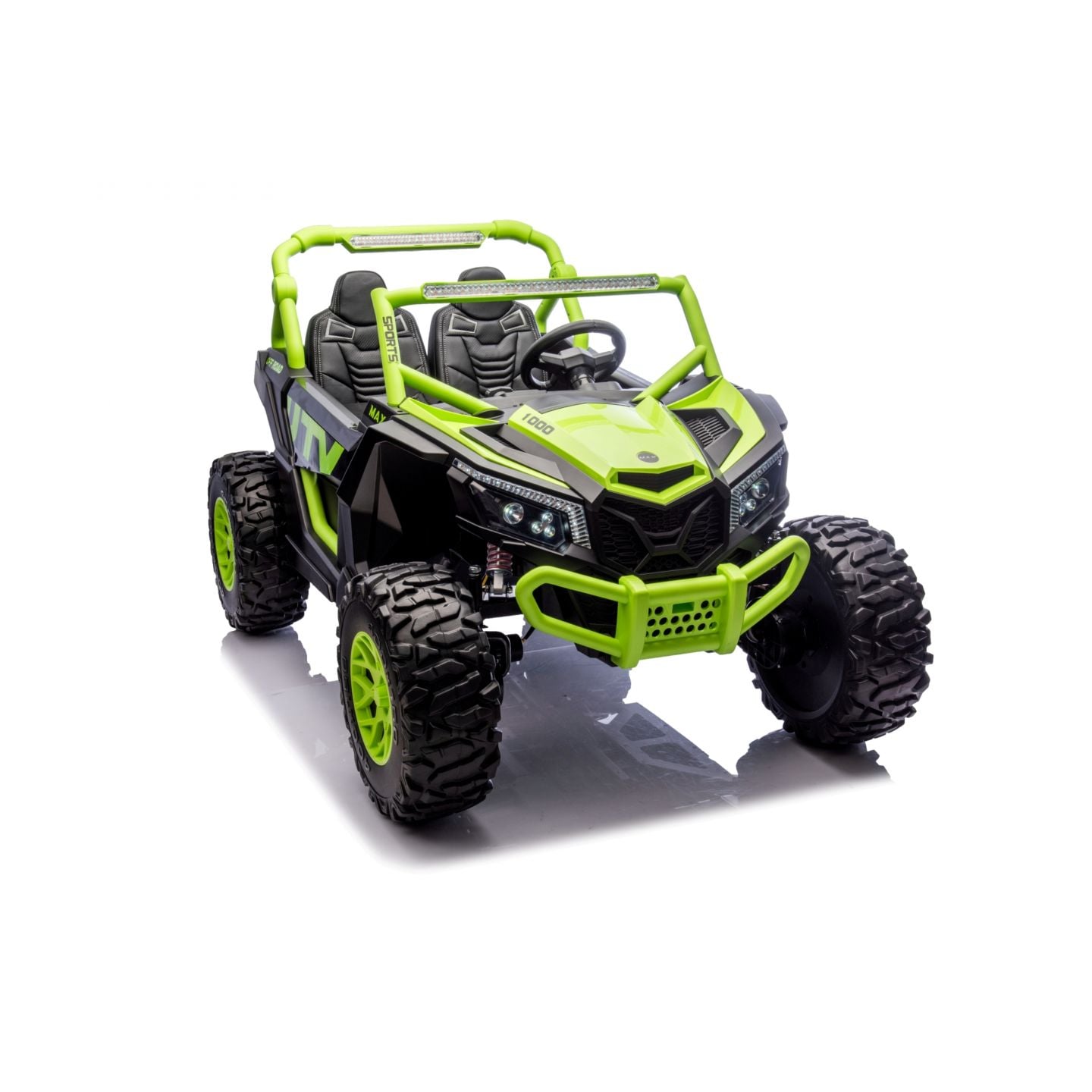 Buggy UTV XXL 24 Volts 14Ah Vert, buggy électrique enfant, version 2 places - 4 moteurs