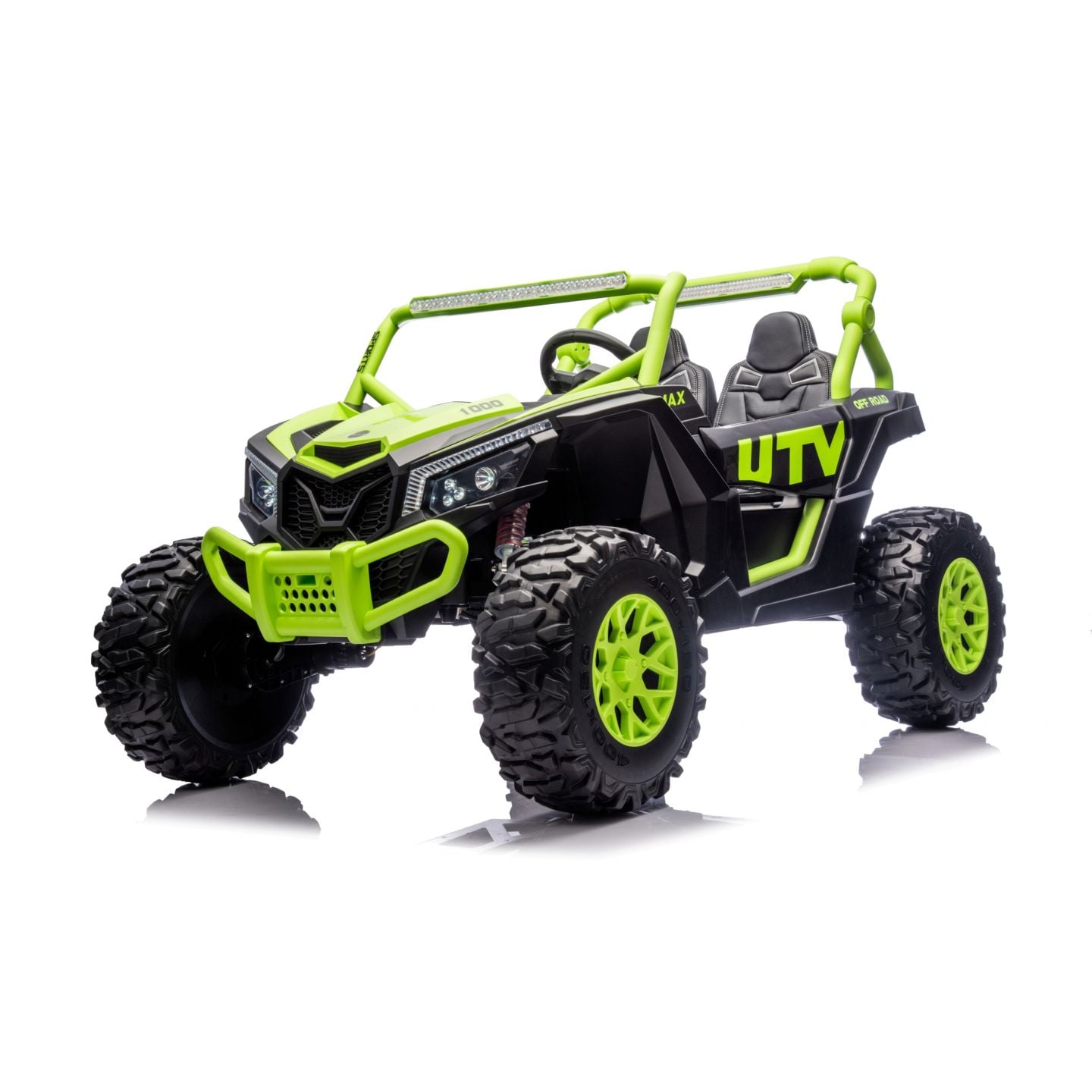 Buggy UTV XXL 24 Volts 14Ah Vert, buggy électrique enfant, version 2 places - 4 moteurs