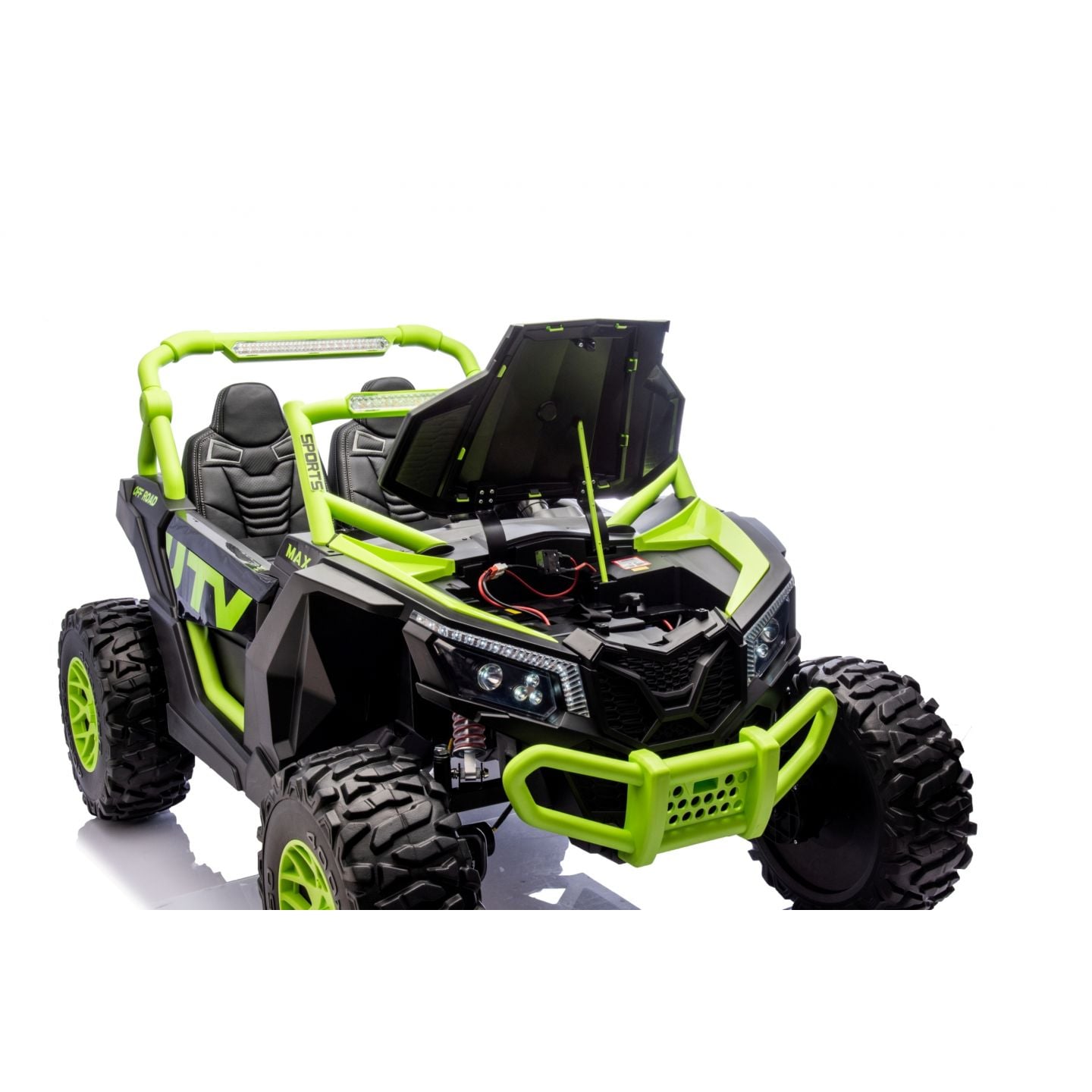 Buggy UTV XXL 24 Volts 14Ah Vert, buggy électrique enfant, version 2 places - 4 moteurs