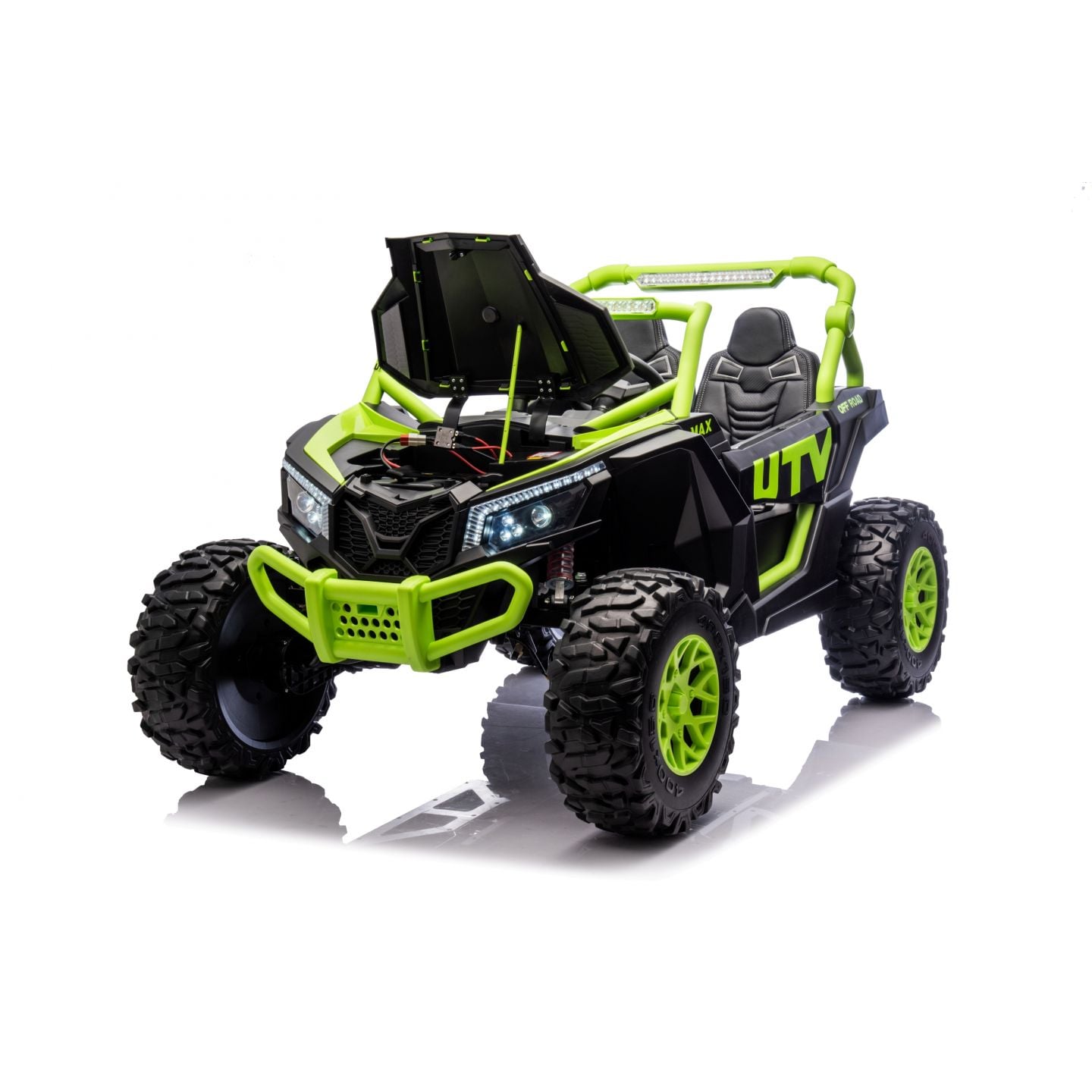 Buggy UTV XXL 24 Volts 14Ah Vert, buggy électrique enfant, version 2 places - 4 moteurs