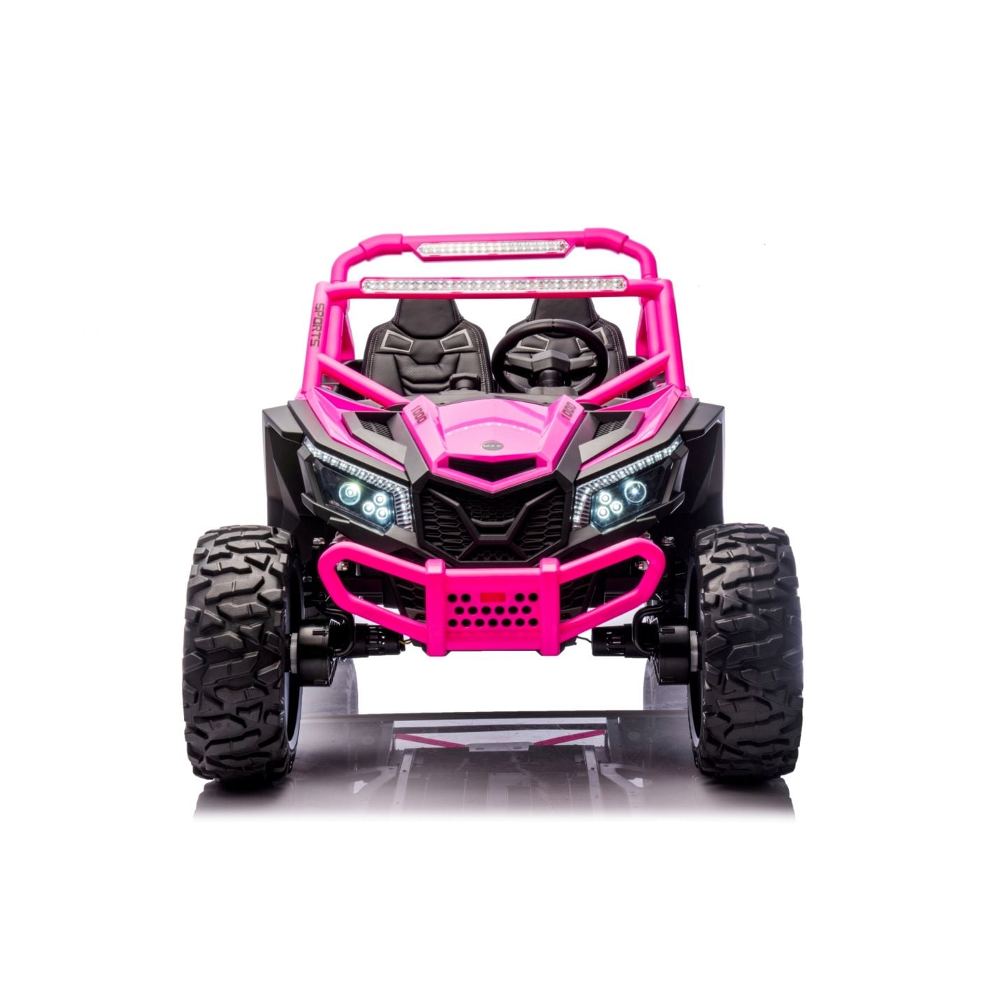 Buggy UTV XXL 24 Volts 14Ah Rose, buggy électrique enfant, version 2 places - 4 moteurs