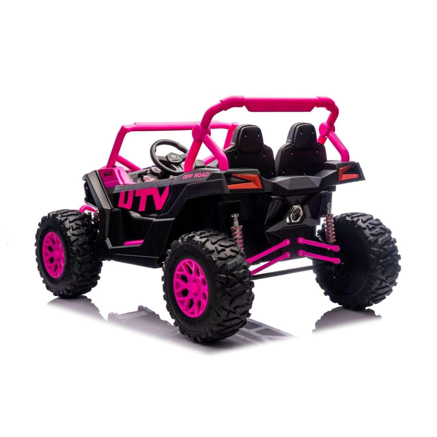 Buggy UTV XXL 24 Volts 14Ah Rose, buggy électrique enfant, version 2 places - 4 moteurs