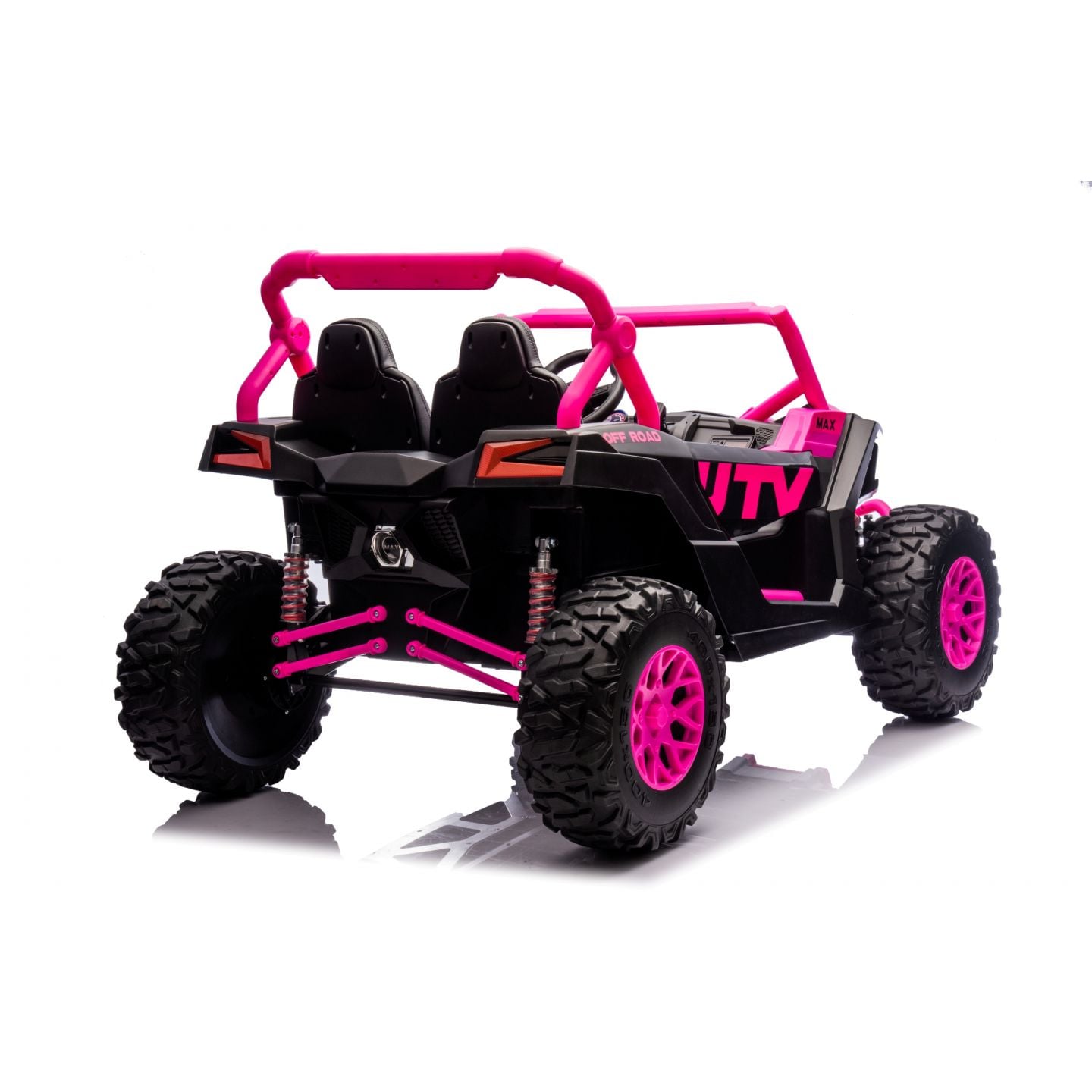 Buggy UTV XXL 24 Volts 14Ah Rose, buggy électrique enfant, version 2 places - 4 moteurs