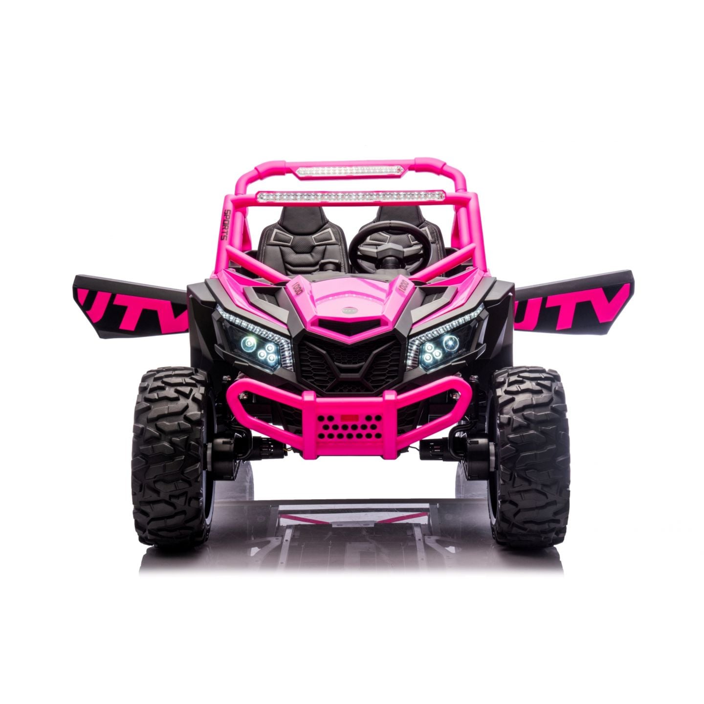 Buggy UTV XXL 24 Volts 14Ah Rose, buggy électrique enfant, version 2 places - 4 moteurs