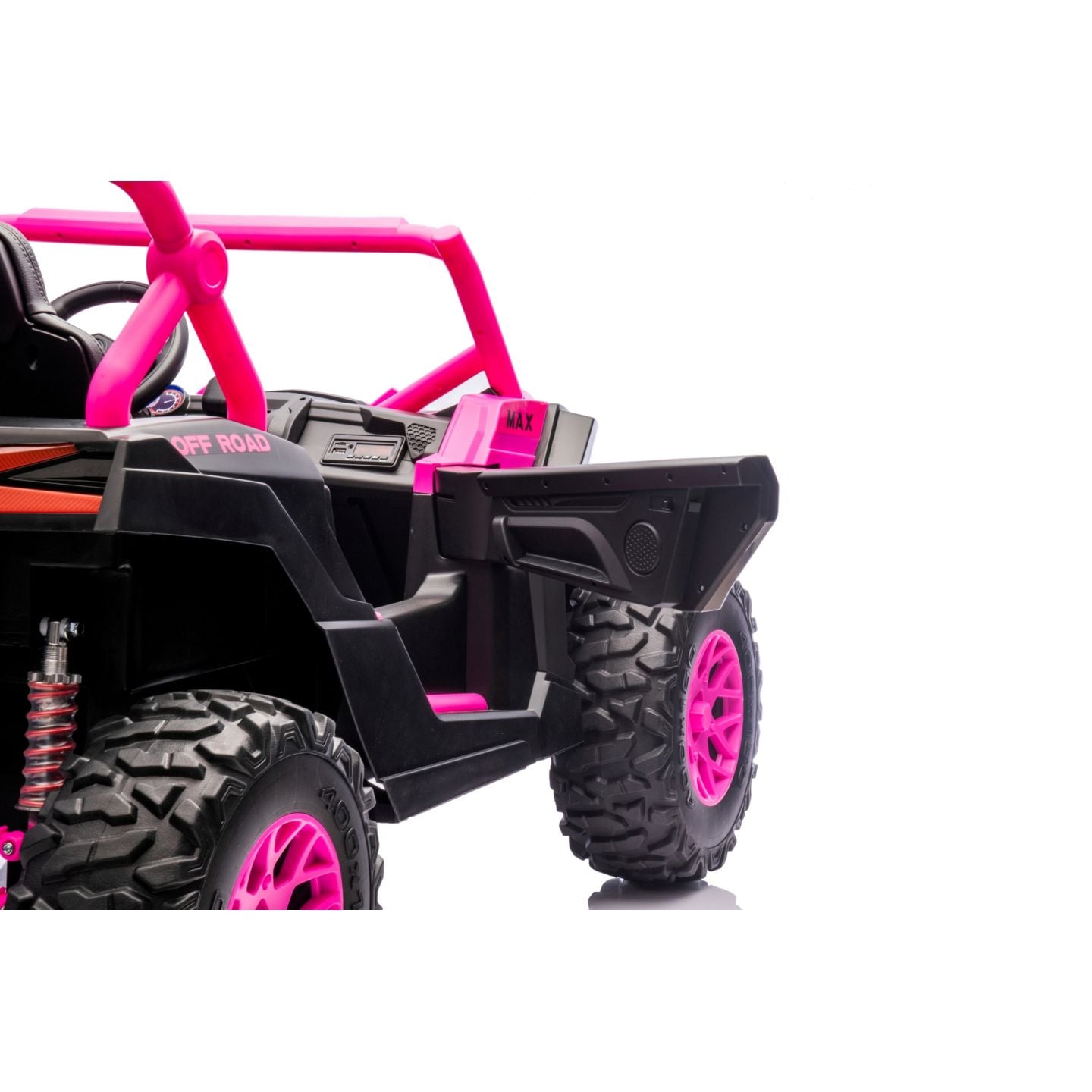 Buggy UTV XXL 24 Volts 14Ah Rose, buggy électrique enfant, version 2 places - 4 moteurs