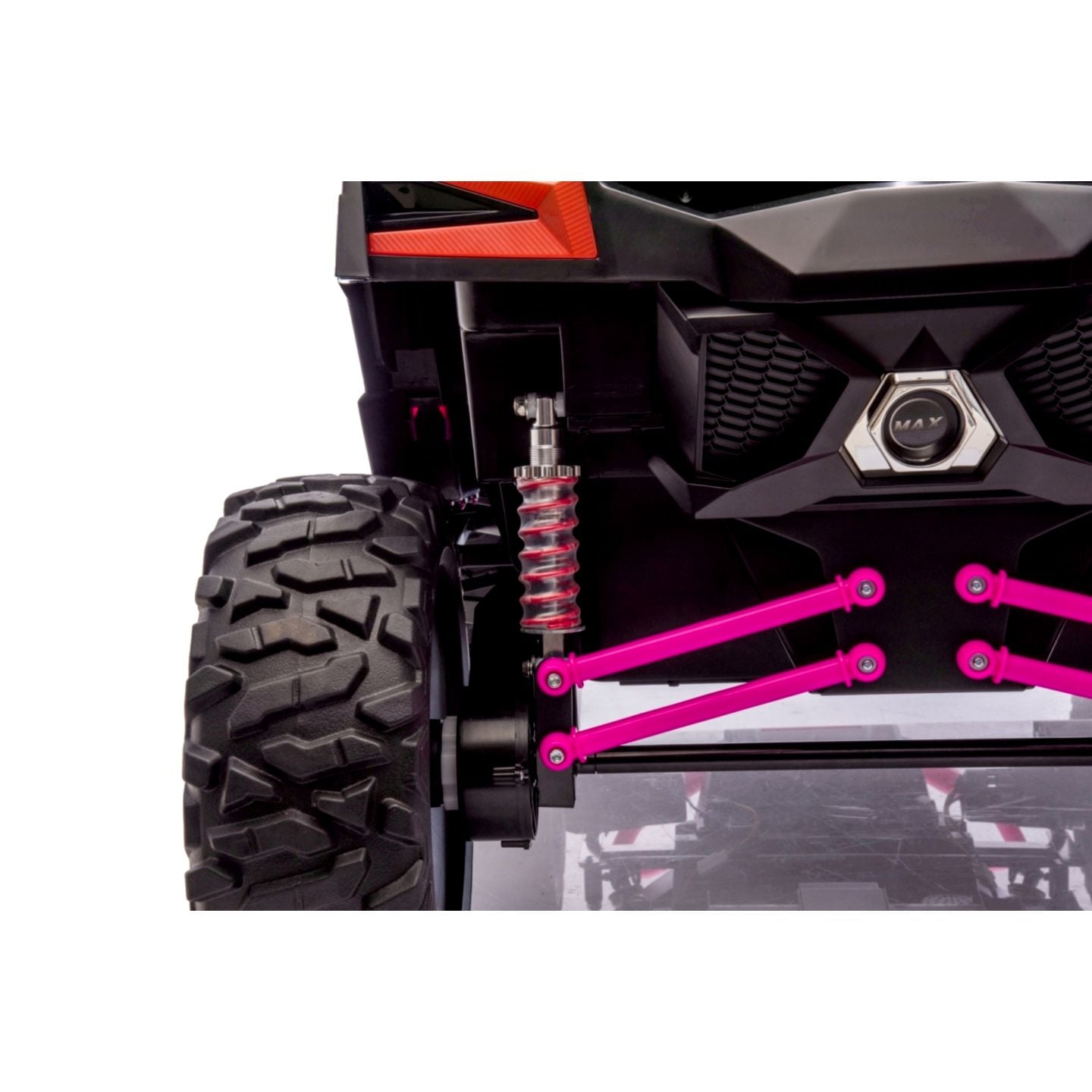 Buggy UTV XXL 24 Volts 14Ah Rose, buggy électrique enfant, version 2 places - 4 moteurs