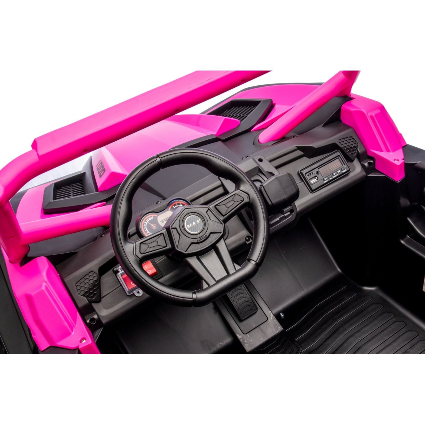 Buggy UTV XXL 24 Volts 14Ah Rose, buggy électrique enfant, version 2 places - 4 moteurs