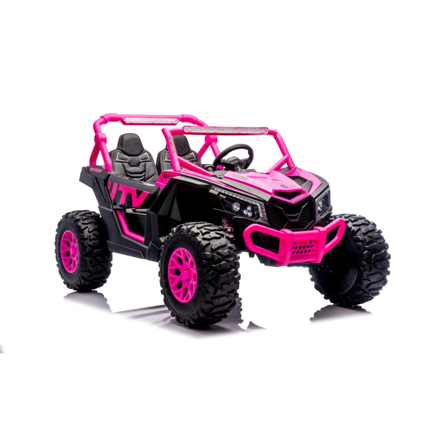 Buggy UTV XXL 24 Volts 14Ah Rose, buggy électrique enfant, version 2 places - 4 moteurs