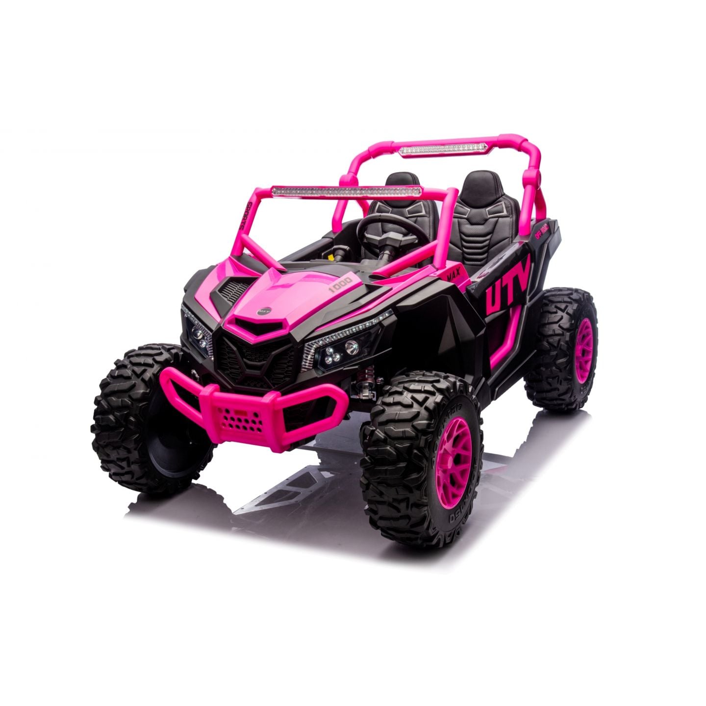 Buggy UTV XXL 24 Volts 14Ah Rose, buggy électrique enfant, version 2 places - 4 moteurs