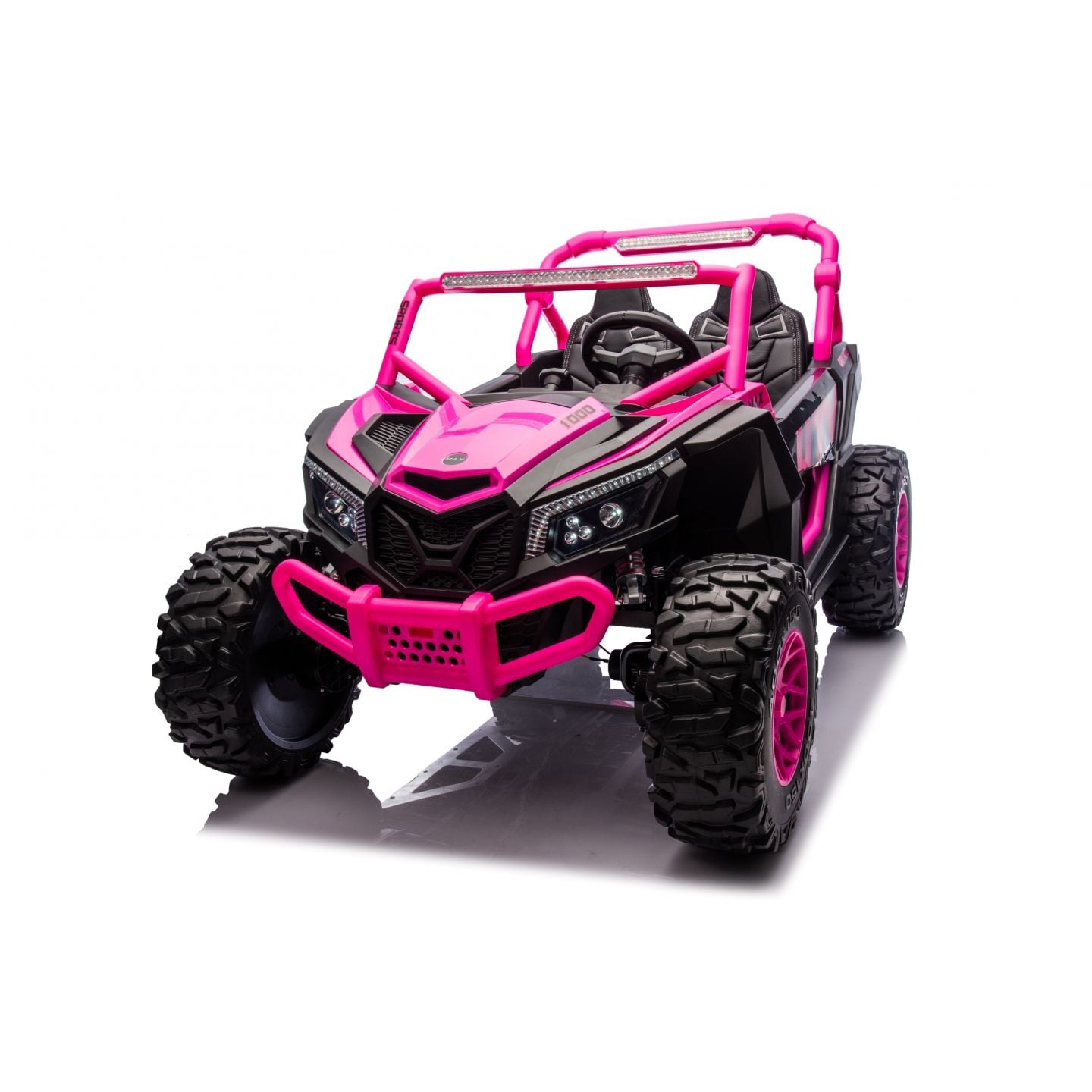 Buggy UTV XXL 24 Volts 14Ah Rose, buggy électrique enfant, version 2 places - 4 moteurs