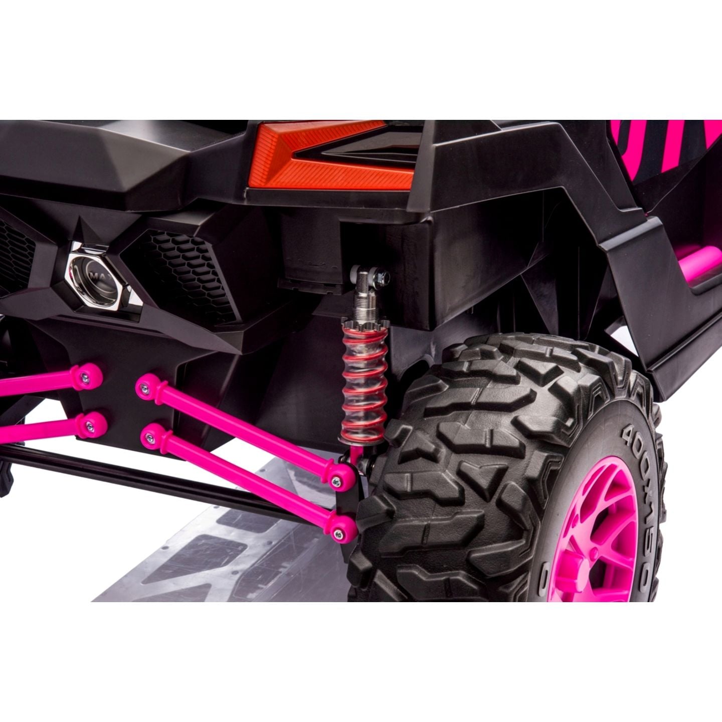 Buggy UTV XXL 24 Volts 14Ah Rose, buggy électrique enfant, version 2 places - 4 moteurs