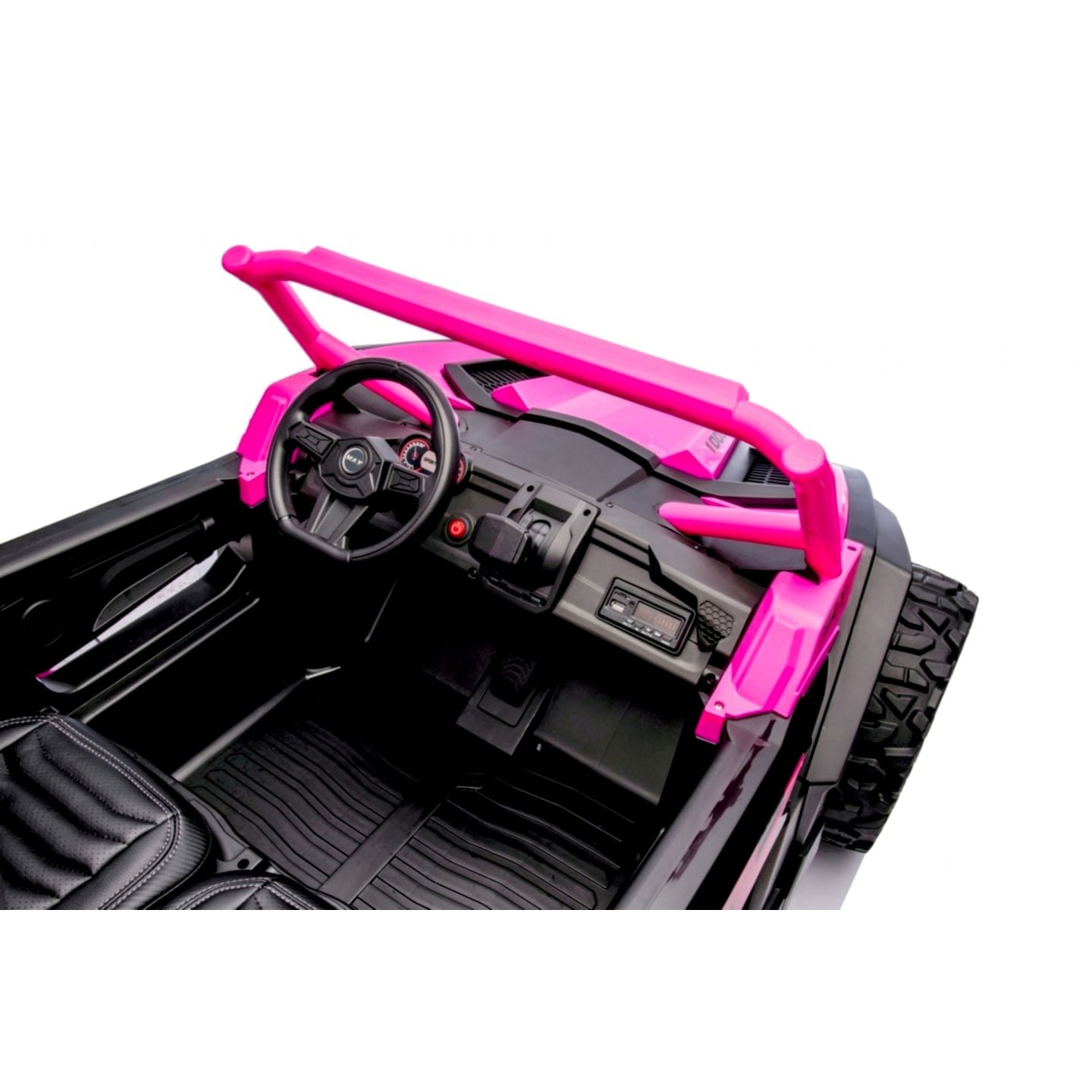 Buggy UTV XXL 24 Volts 14Ah Rose, buggy électrique enfant, version 2 places - 4 moteurs