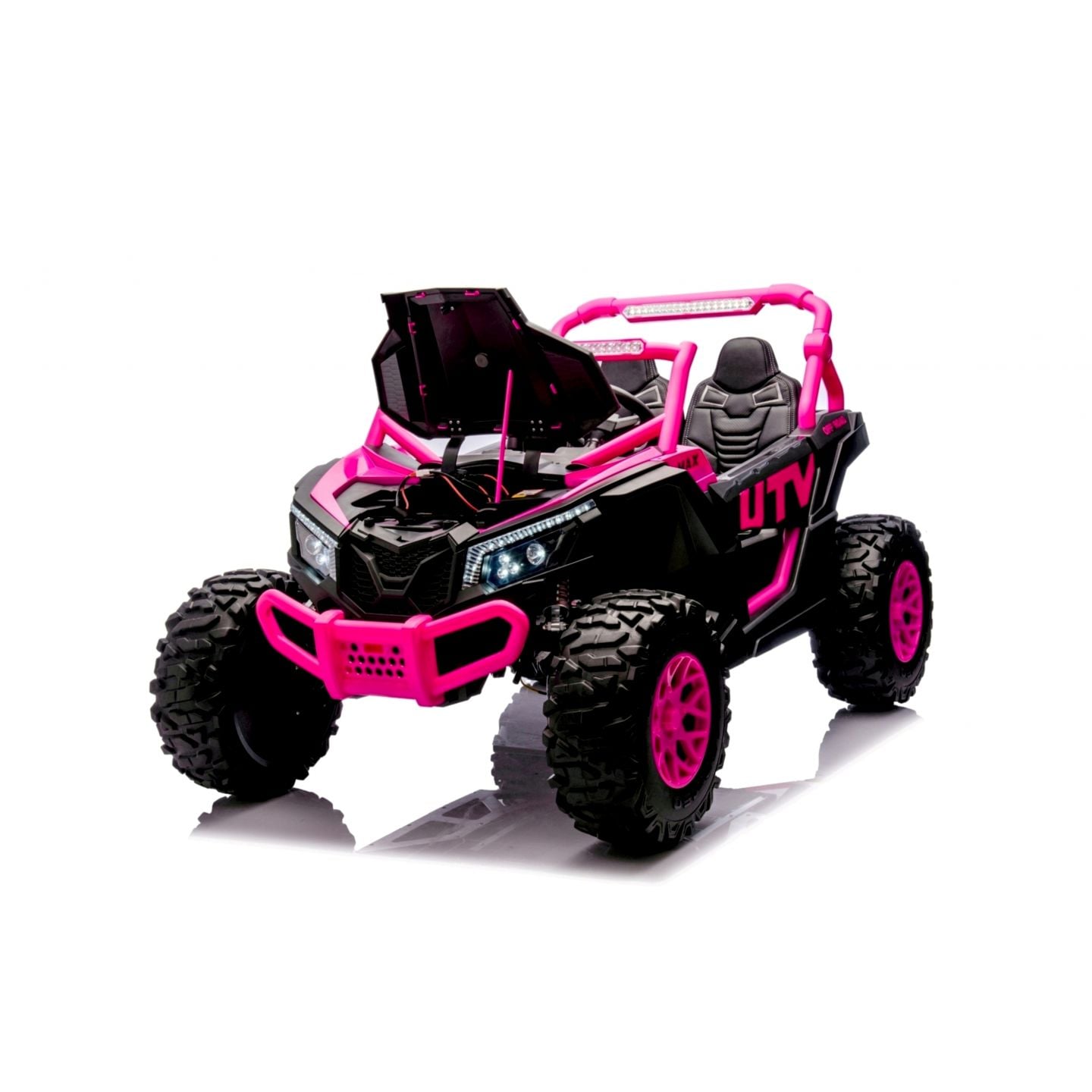 Buggy UTV XXL 24 Volts 14Ah Rose, buggy électrique enfant, version 2 places - 4 moteurs