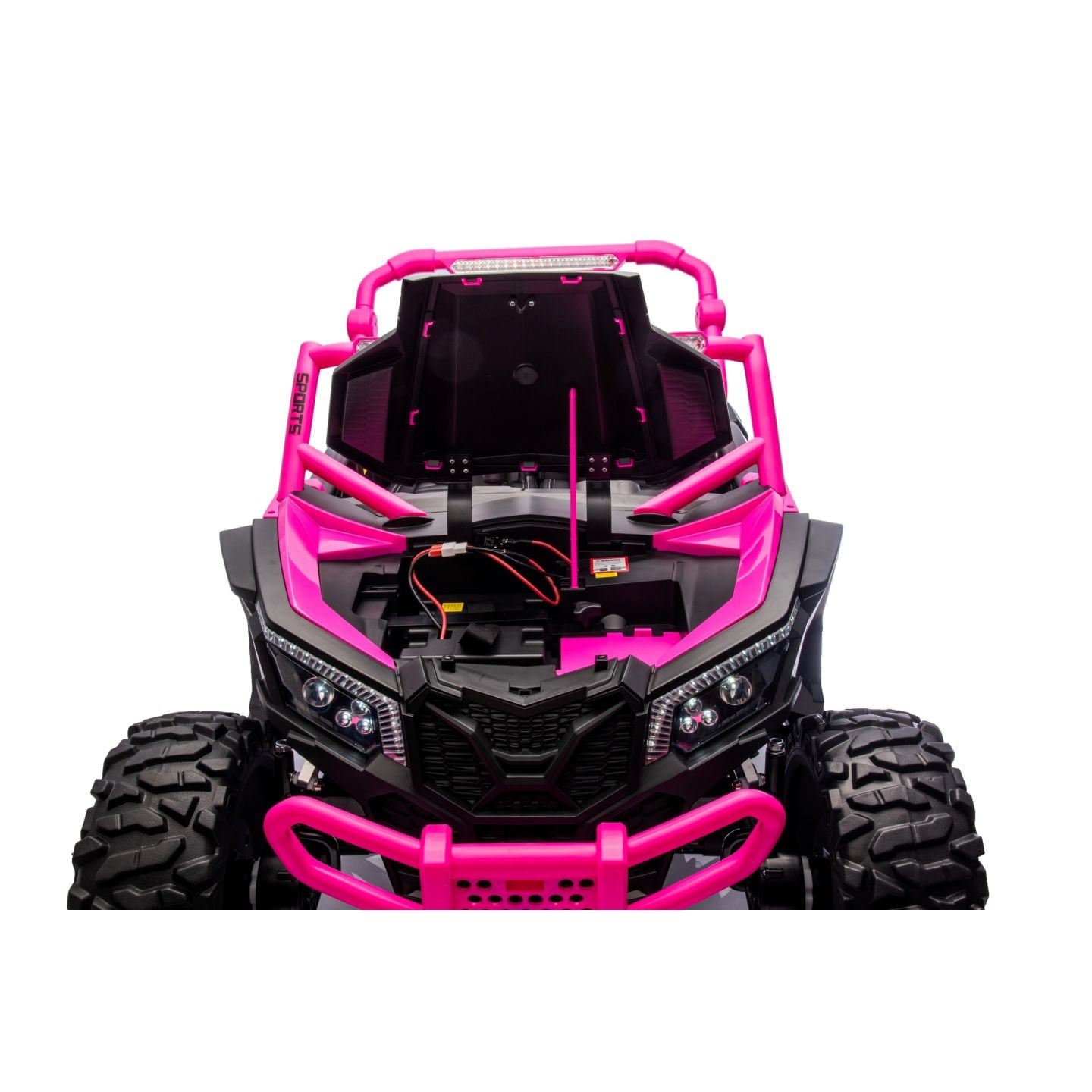 Buggy UTV XXL 24 Volts 14Ah Rose, buggy électrique enfant, version 2 places - 4 moteurs