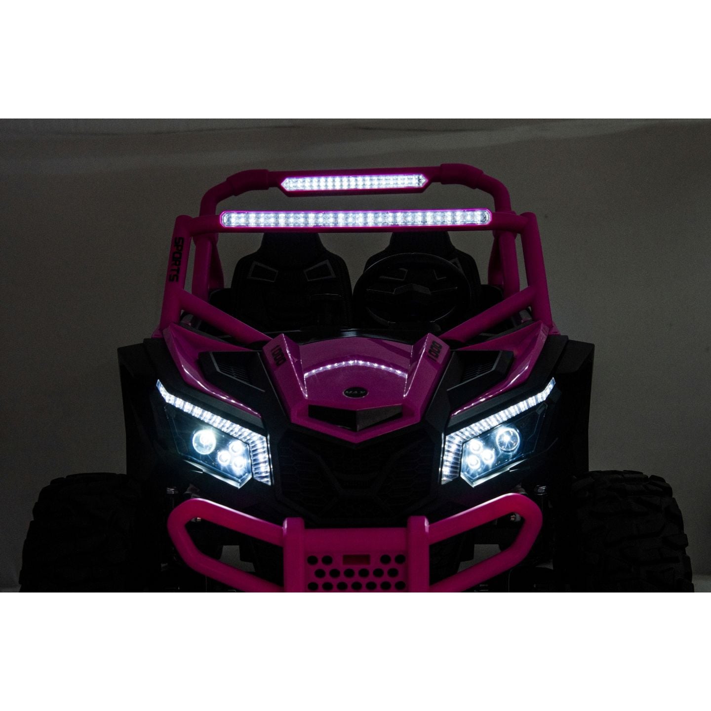 Buggy UTV XXL 24 Volts 14Ah Rose, buggy électrique enfant, version 2 places - 4 moteurs