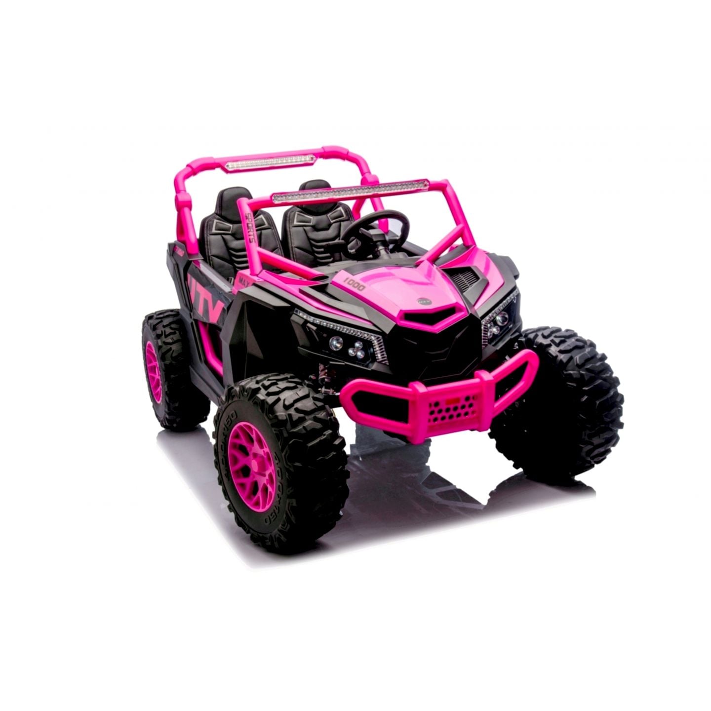 Buggy UTV XXL 24 Volts 14Ah Rose, buggy électrique enfant, version 2 places - 4 moteurs