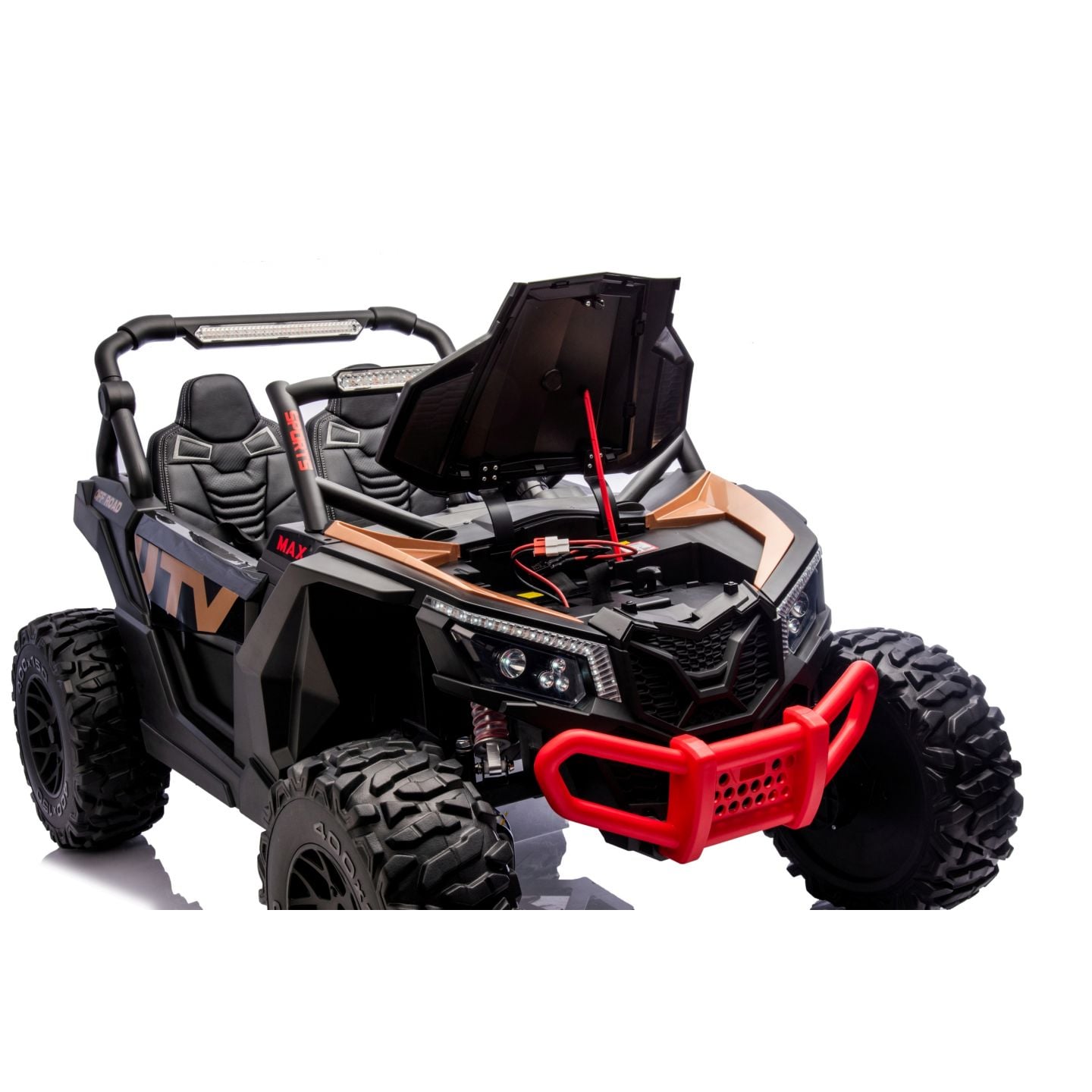 Buggy UTV XXL 24 Volts 14Ah Noir, buggy électrique enfant, version 2 places - 4 moteurs