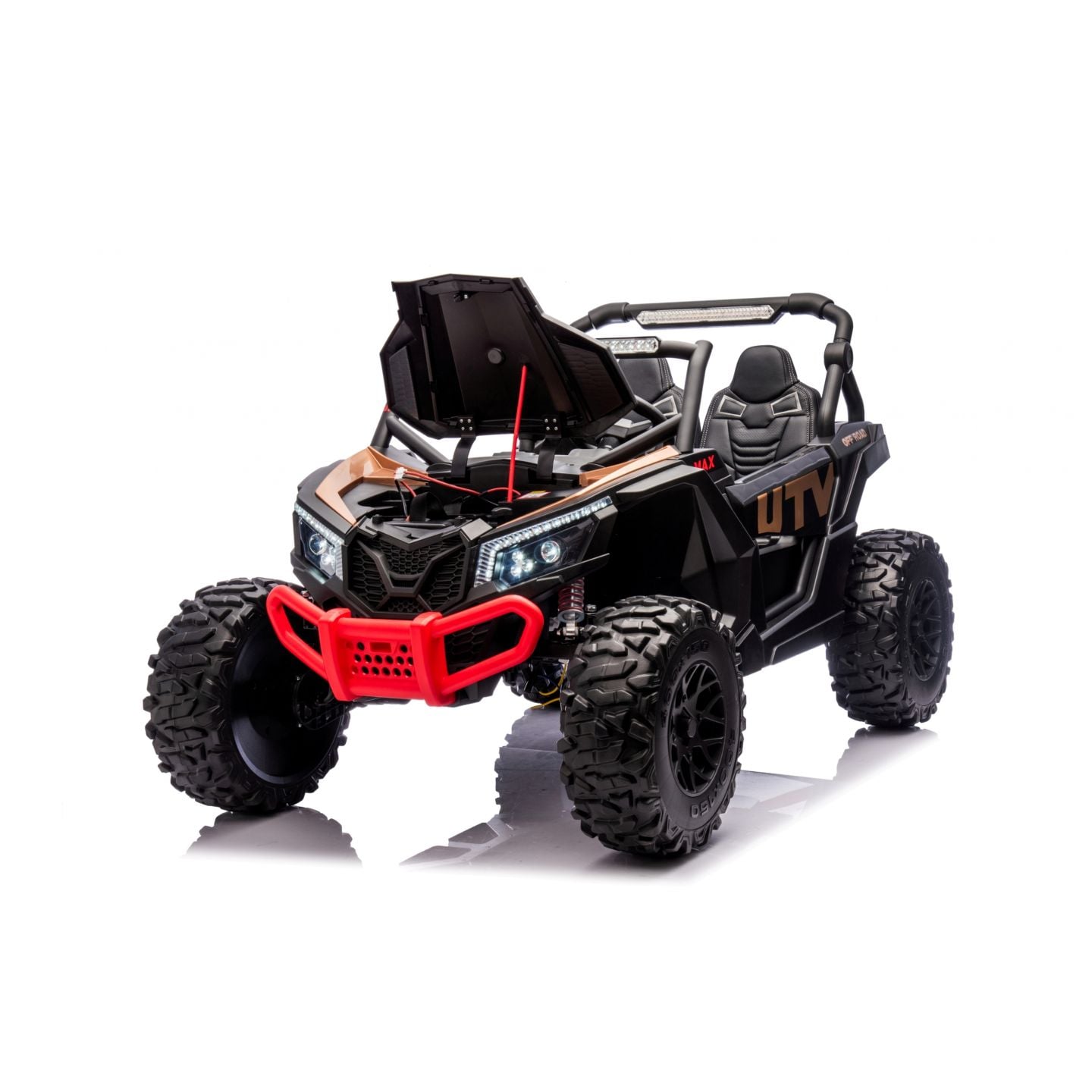 Buggy UTV XXL 24 Volts 14Ah Noir, buggy électrique enfant, version 2 places - 4 moteurs