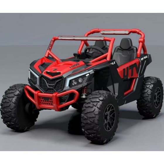 Buggy UTV XXL 24 Volts 14Ah Rouge/Noir, buggy électrique enfant, version 2 places - 4 moteurs