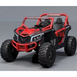 Buggy UTV XXL 24 Volts 14Ah Rouge/Noir, buggy électrique enfant, version 2 places - 4 moteurs