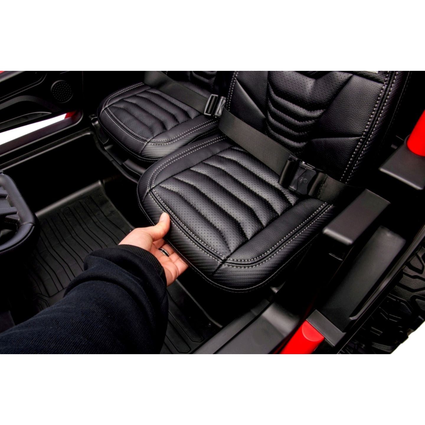Buggy UTV XXL 24 Volts 14Ah Rouge/Noir, buggy électrique enfant, version 2 places - 4 moteurs