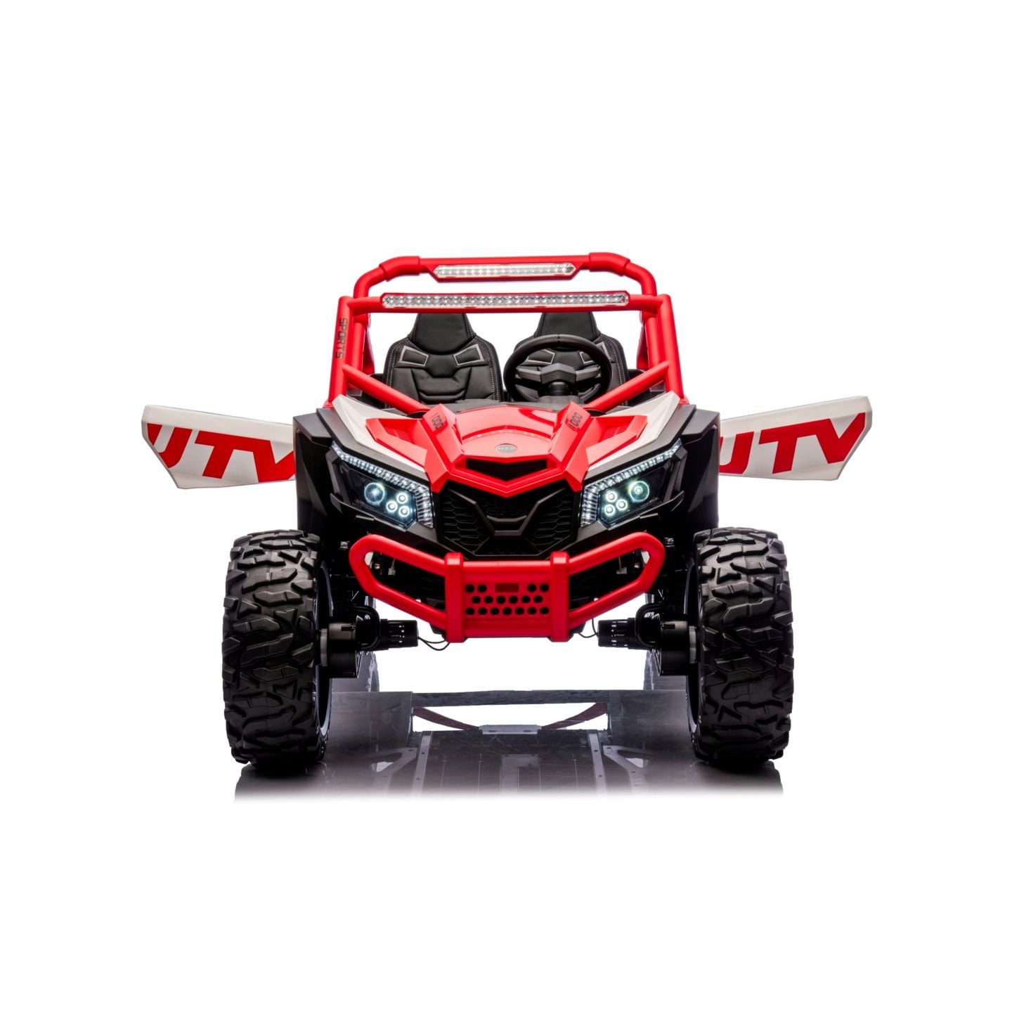 Buggy UTV XXL 24 Volts 14Ah Rouge/Blanc, buggy électrique enfant, version 2 places - 4 moteurs