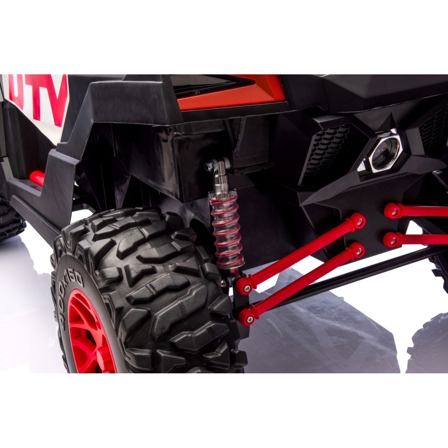 Buggy UTV XXL 24 Volts 14Ah Rouge/Blanc, buggy électrique enfant, version 2 places - 4 moteurs