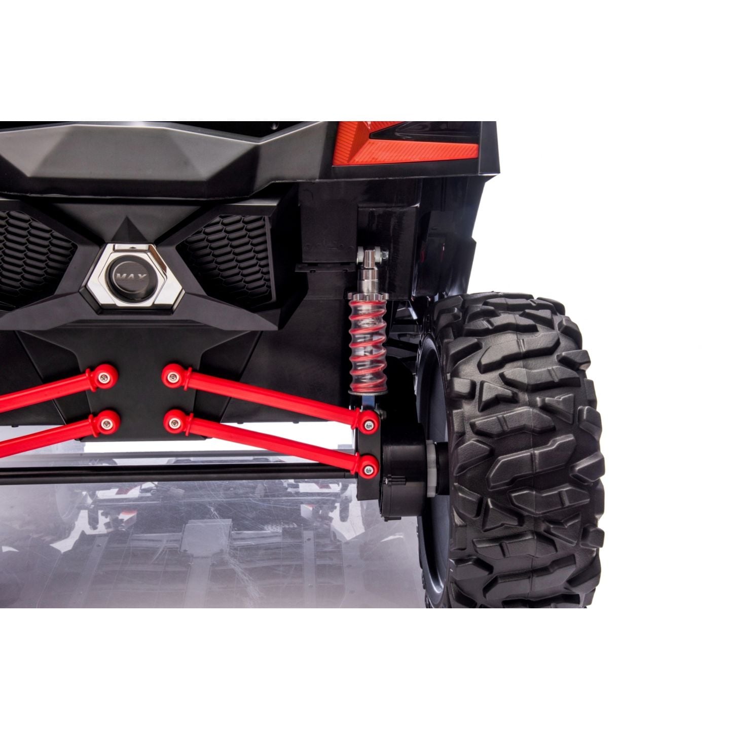 Buggy UTV XXL 24 Volts 14Ah Rouge/Blanc, buggy électrique enfant, version 2 places - 4 moteurs
