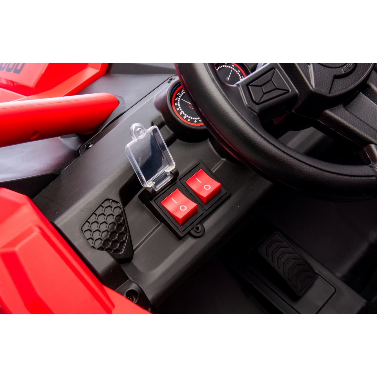 Buggy UTV XXL 24 Volts 14Ah Rouge/Blanc, buggy électrique enfant, version 2 places - 4 moteurs