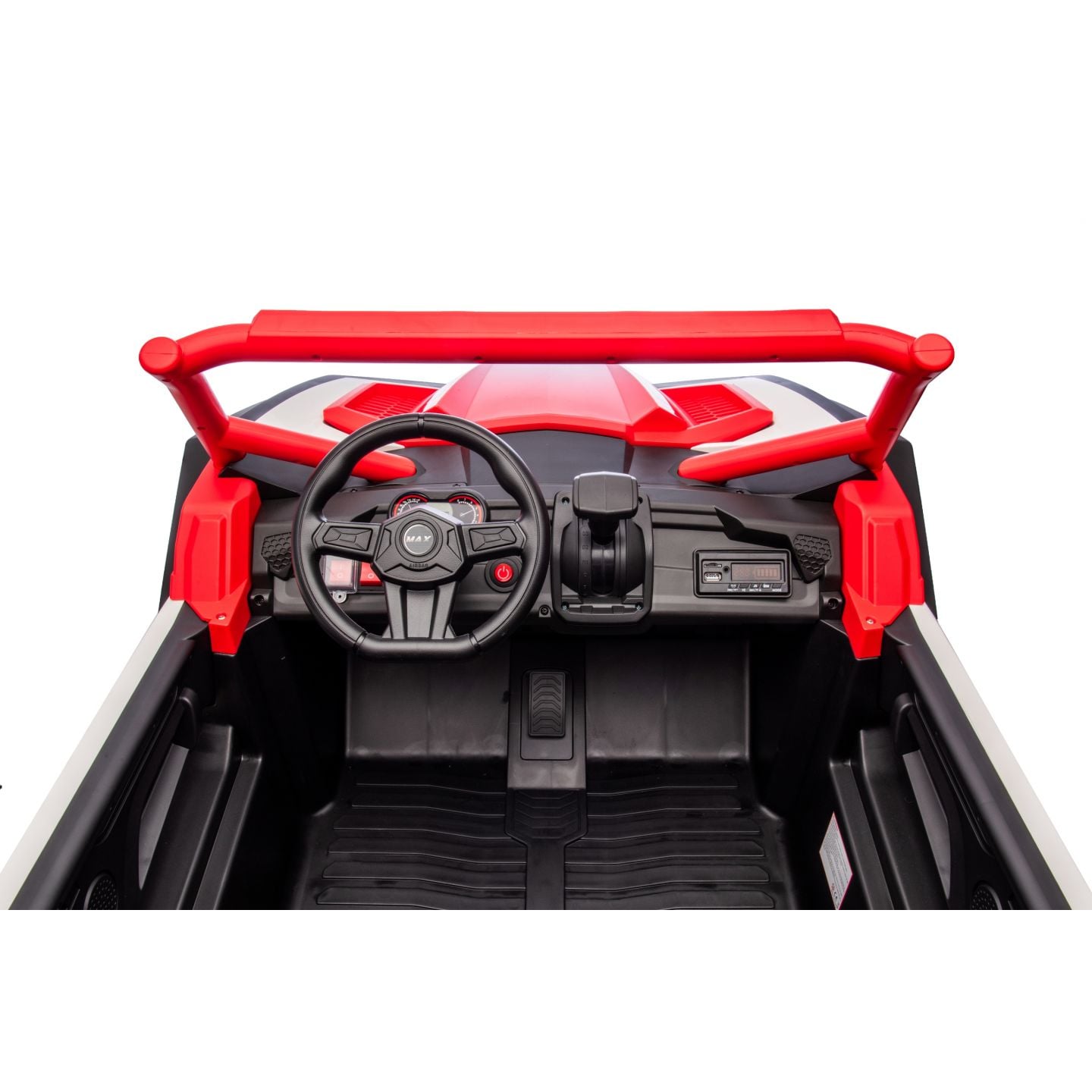 Buggy UTV XXL 24 Volts 14Ah Rouge/Blanc, buggy électrique enfant, version 2 places - 4 moteurs