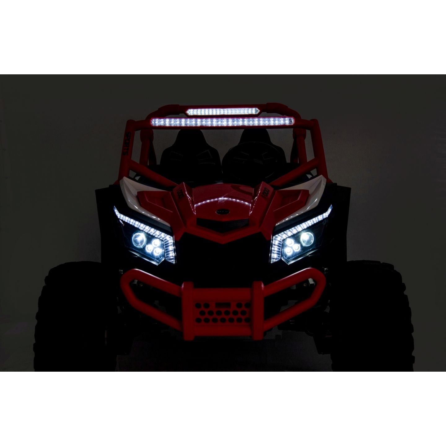 Buggy UTV XXL 24 Volts 14Ah Rouge/Blanc, buggy électrique enfant, version 2 places - 4 moteurs