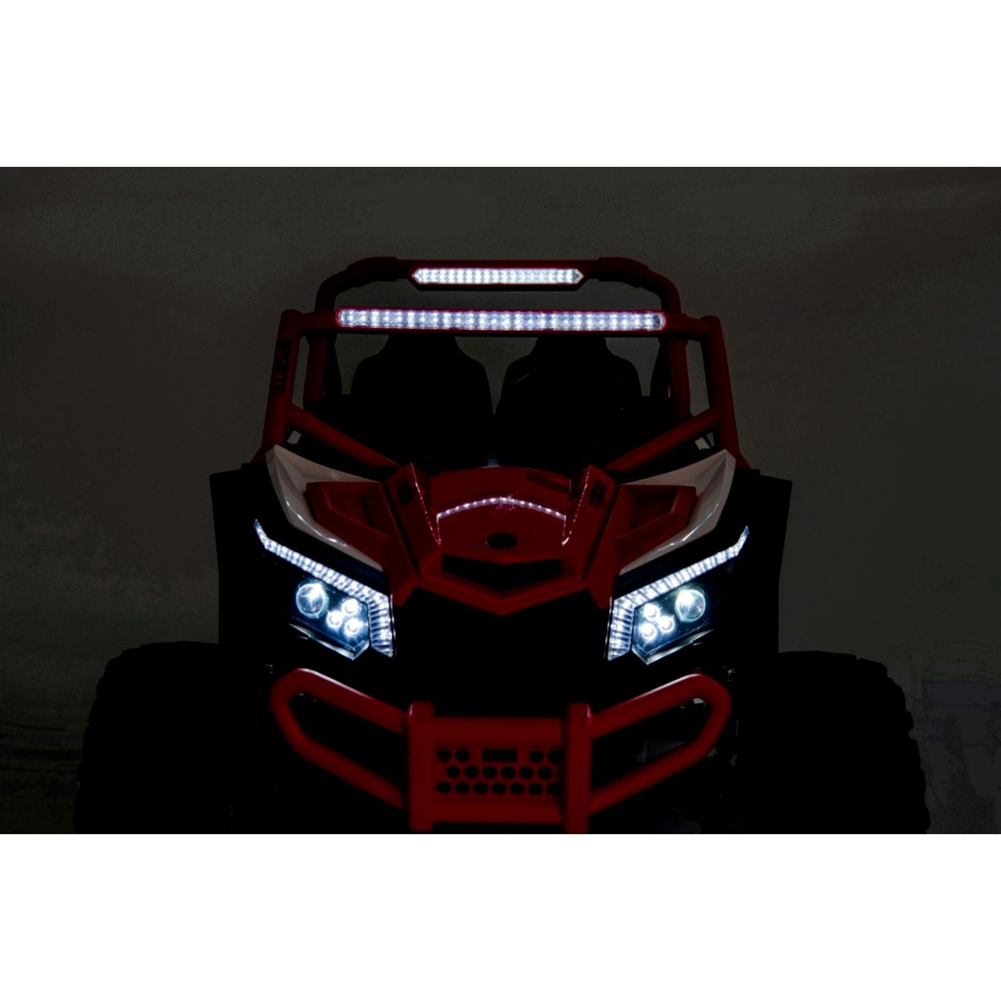 Buggy UTV XXL 24 Volts 14Ah Rouge/Blanc, buggy électrique enfant, version 2 places - 4 moteurs