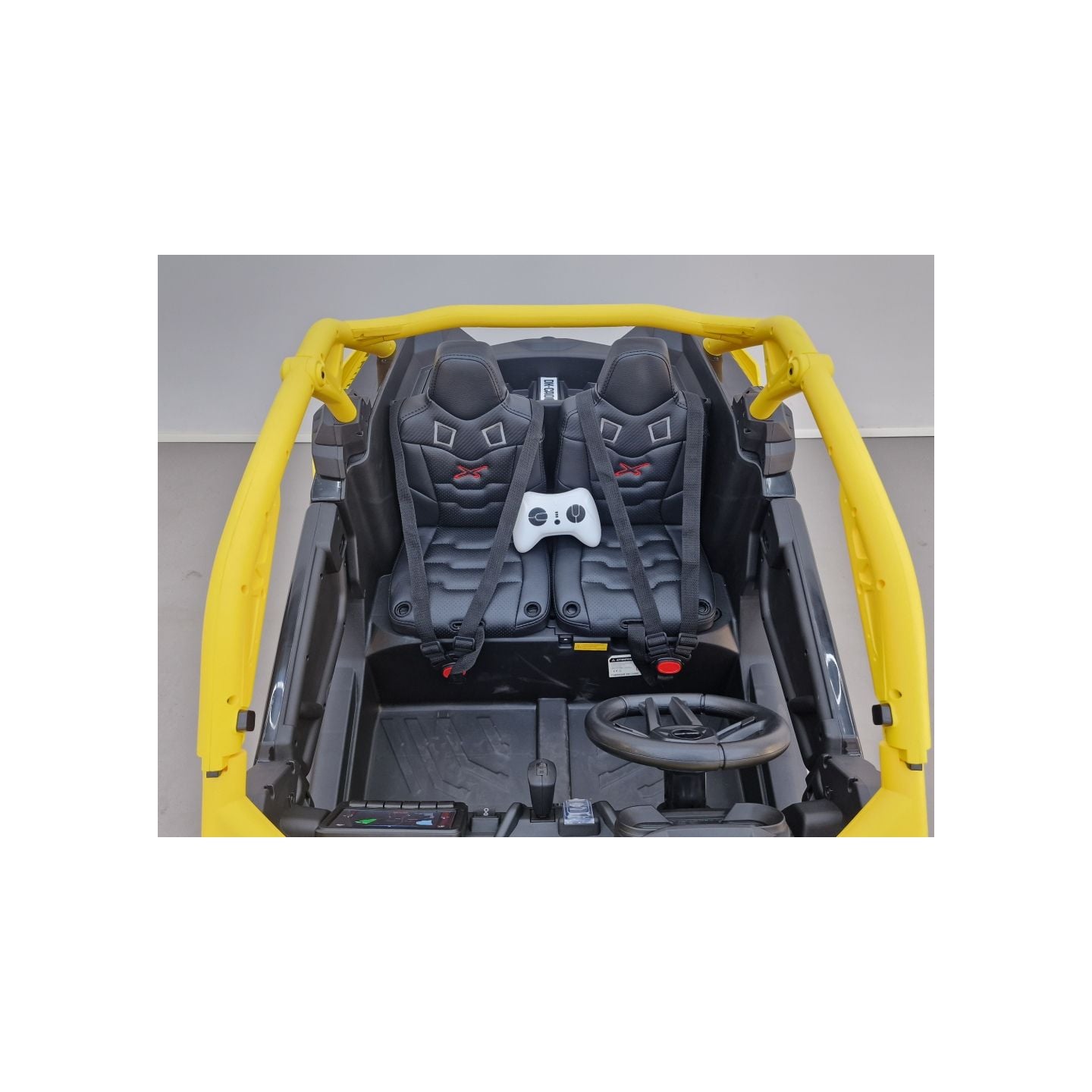 Buggy Can-Am "Maverick" 24 Volts électrique enfant Jaune, buggy électrique enfant 24 Volts 7 Ah, 4 moteurs