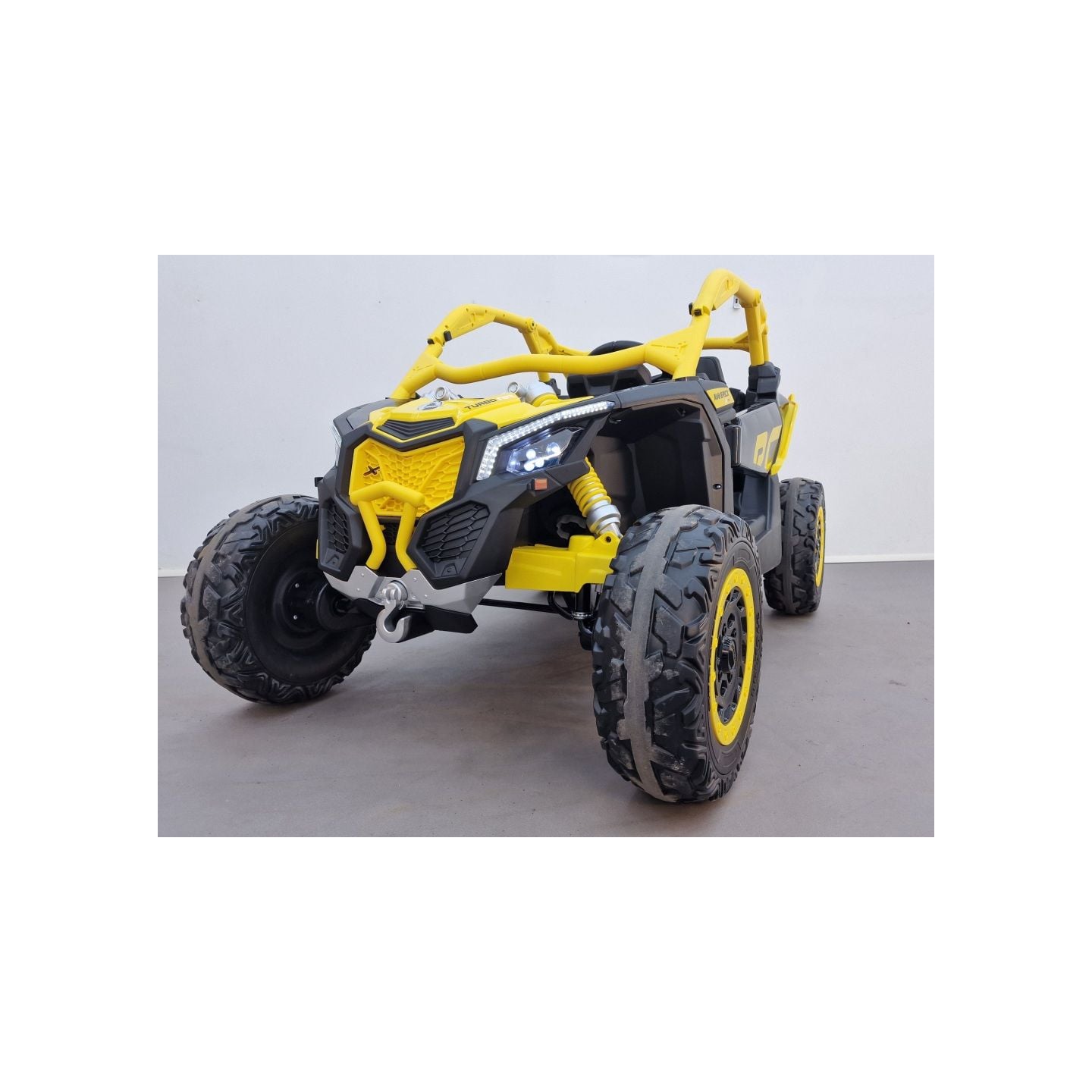 Buggy Can-Am "Maverick" 24 Volts électrique enfant Jaune, buggy électrique enfant 24 Volts 7 Ah, 4 moteurs