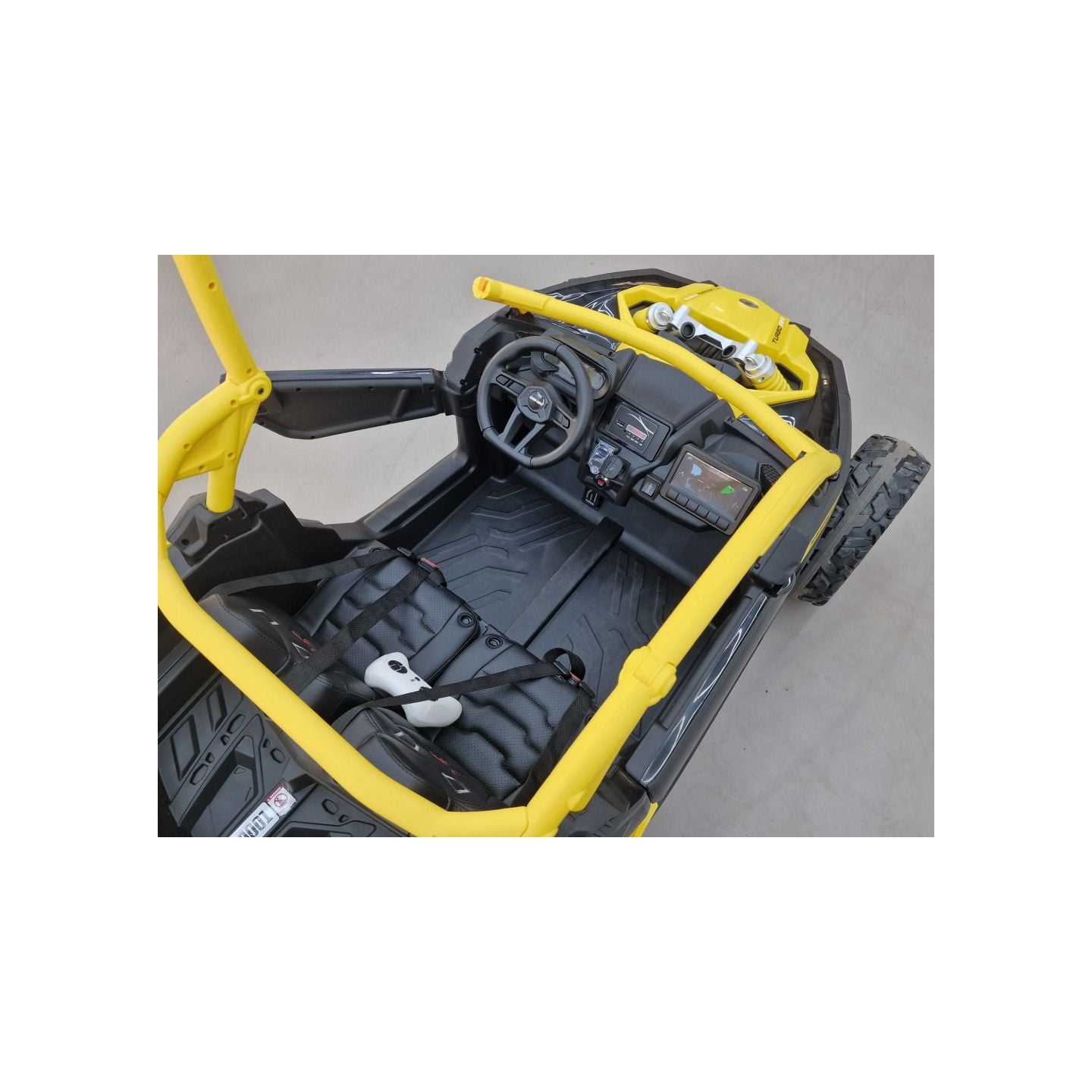 Buggy Can-Am "Maverick" 24 Volts électrique enfant Jaune, buggy électrique enfant 24 Volts 7 Ah, 4 moteurs