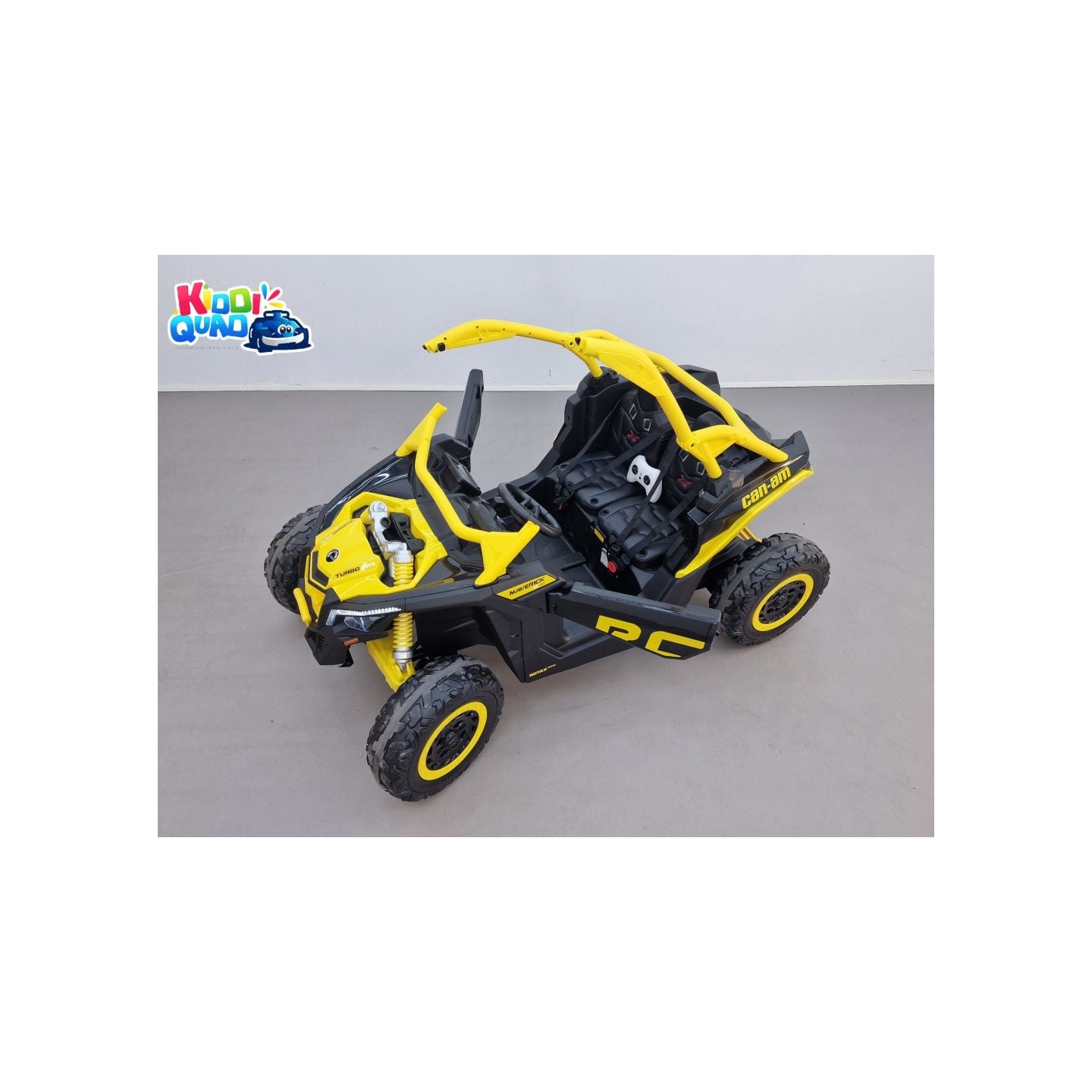 Buggy Can-Am "Maverick" 24 Volts électrique enfant Jaune, buggy électrique enfant 24 Volts 7 Ah, 4 moteurs