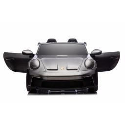 Porsche 911 GT3 2 places Gris Métallisé, voiture électrique pour enfant, 24 volts - 4 moteurs