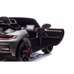 Porsche 911 GT3 2 places Gris Métallisé, voiture électrique pour enfant, 24 volts - 4 moteurs