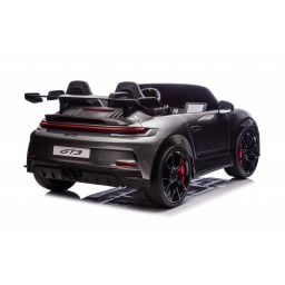 Porsche 911 GT3 2 places Gris Métallisé, voiture électrique pour enfant, 24 volts - 4 moteurs