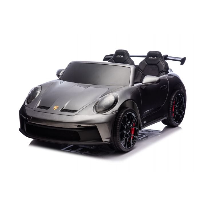 Porsche 911 GT3 2 places Gris Métallisé, voiture électrique pour enfant, 24 volts - 4 moteurs
