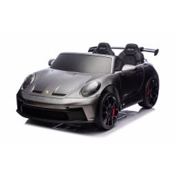 Porsche 911 GT3 2 places Gris Métallisé, voiture électrique pour enfant, 24 volts - 4 moteurs