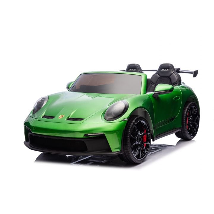 Porsche 911 GT3 2 places Vert Métallisé, voiture électrique pour enfant, 24 volts - 4 moteurs