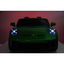 Porsche 911 GT3 2 places Vert Métallisé, voiture électrique pour enfant, 24 volts - 4 moteurs