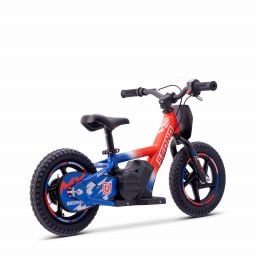 Draisienne électrique enfant SEDNA MX 12 pouces bleu / blanc / rouge, 2 à 6 ans